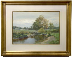 Angeln am Bach, New York, 1892, amerikanisch, realistisch, pastoral, Landschaft
