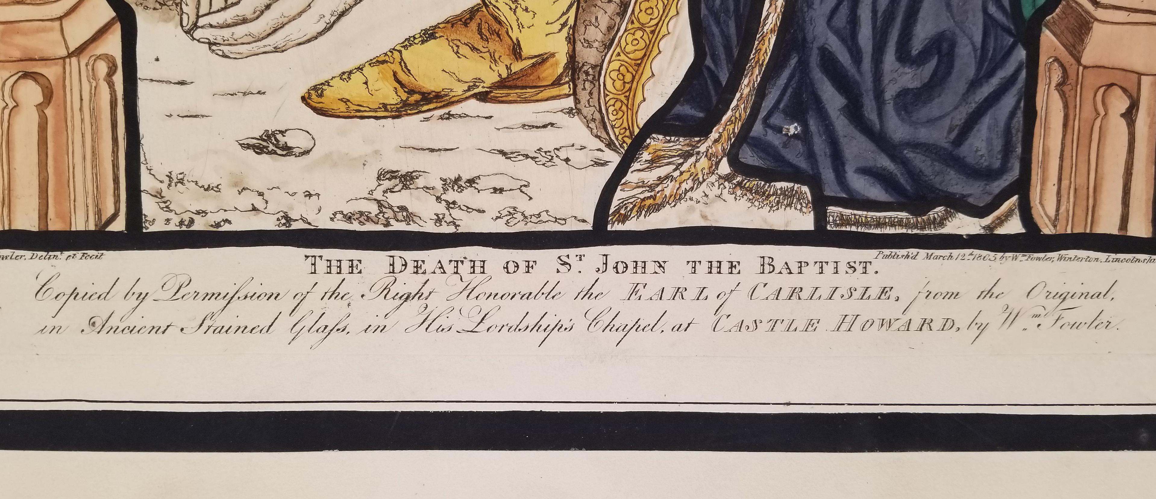 William Fowler Engraving after Stained Glass of the Death of John the Baptist For Sale 2