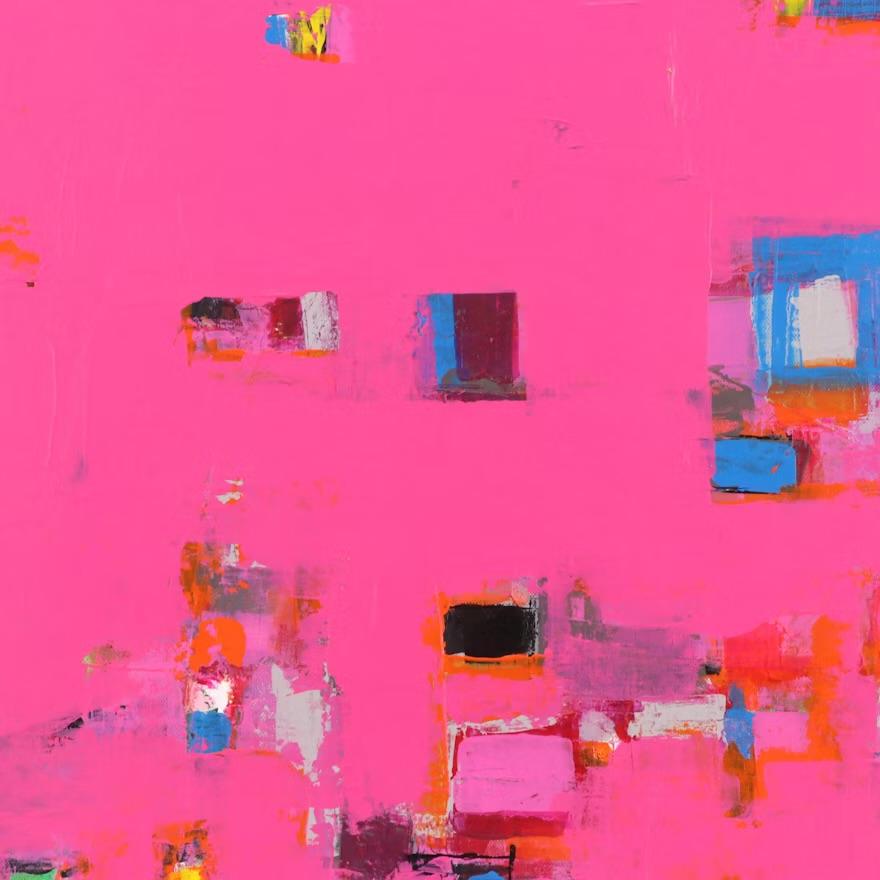 William Fred Arrowood Expressionist Abstract Acrylic on Canvas Diptych Paintings In Good Condition For Sale In Chicago, IL