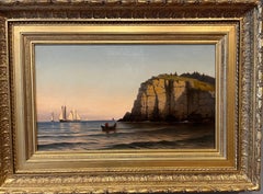 Antique Ocean Landscape of Sailing off the Coast 