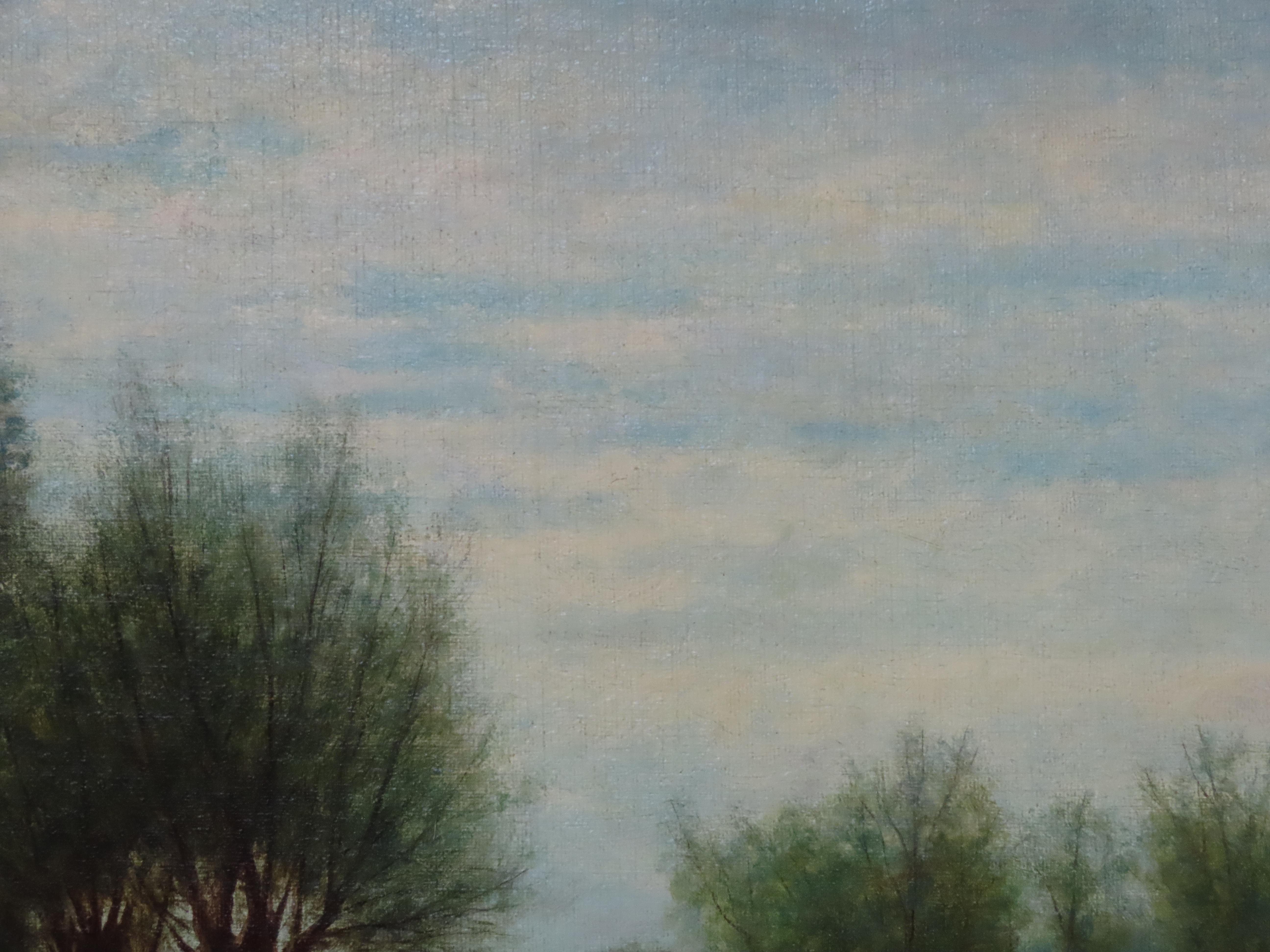 Original Ölgemälde auf Karton, William Frederick Hulk , „Kattle in Meadow“, Öl im Angebot 3