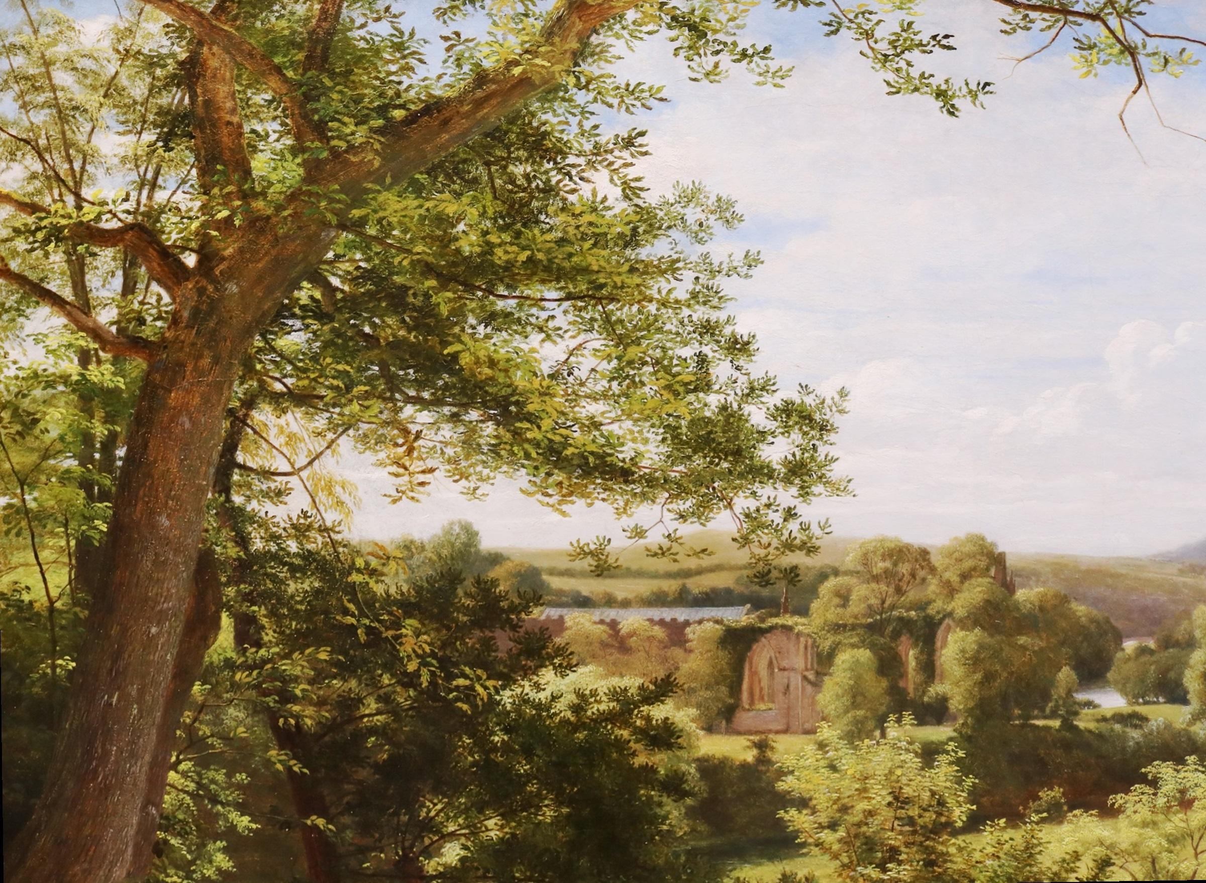 Une journée à la campagne - Peinture à l'huile de l'Académie royale du XIXe siècle - Paysage d'été en vente 4