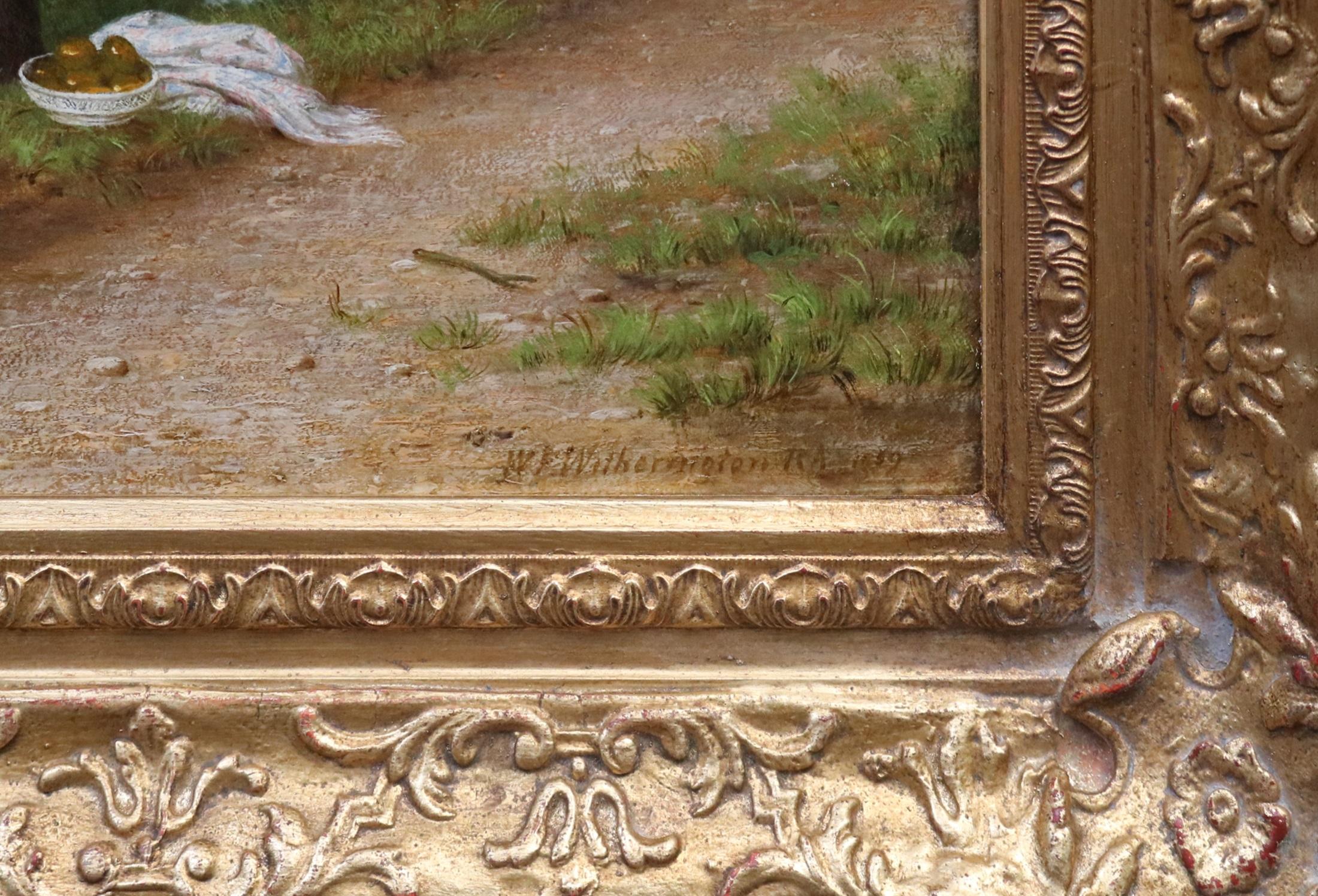Une journée dans le County - Grande peinture à l'huile du 19e siècle de l'Académie royale, paysage en vente 6