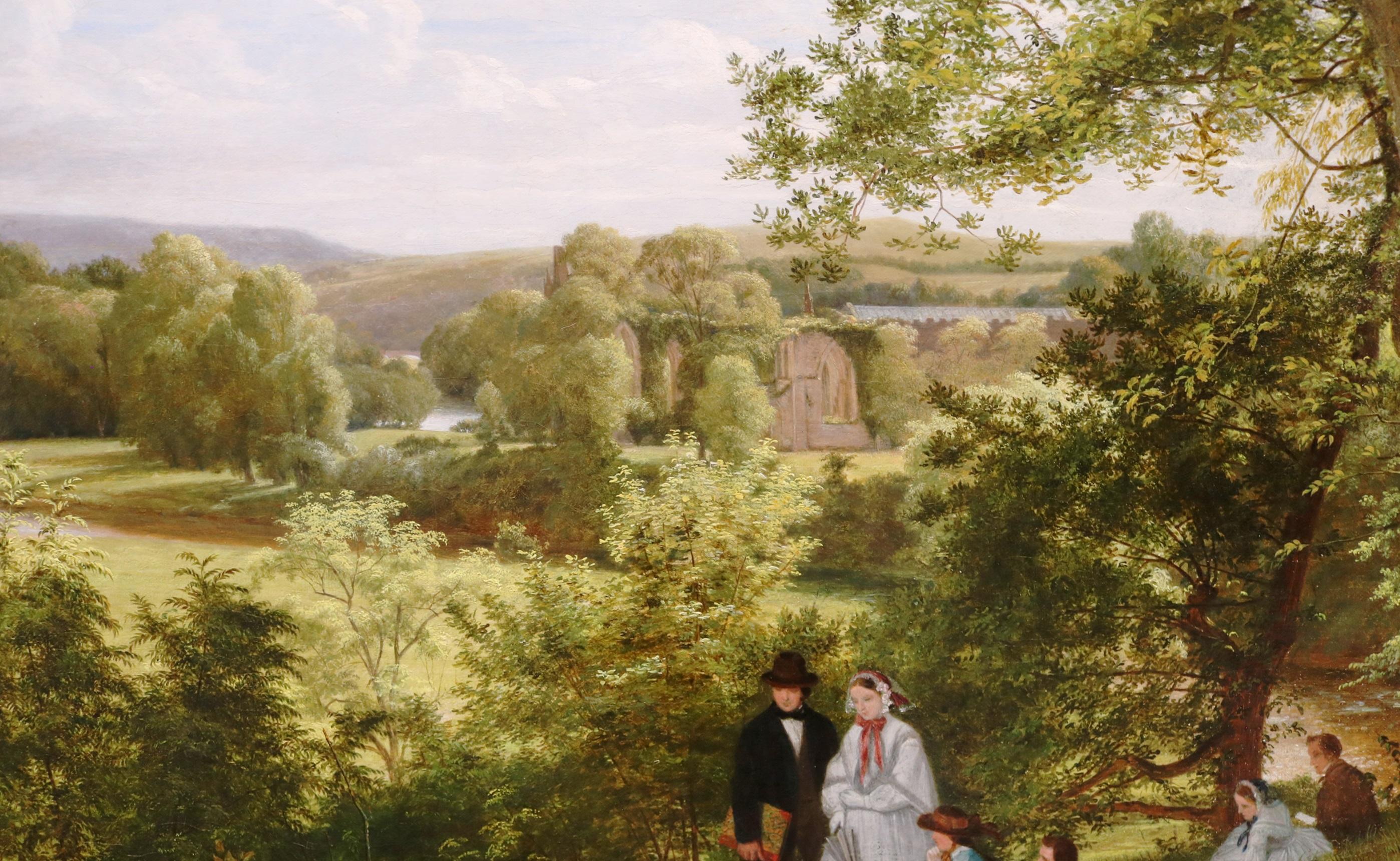 Une journée dans le County - Grande peinture à l'huile du 19e siècle de l'Académie royale, paysage en vente 2