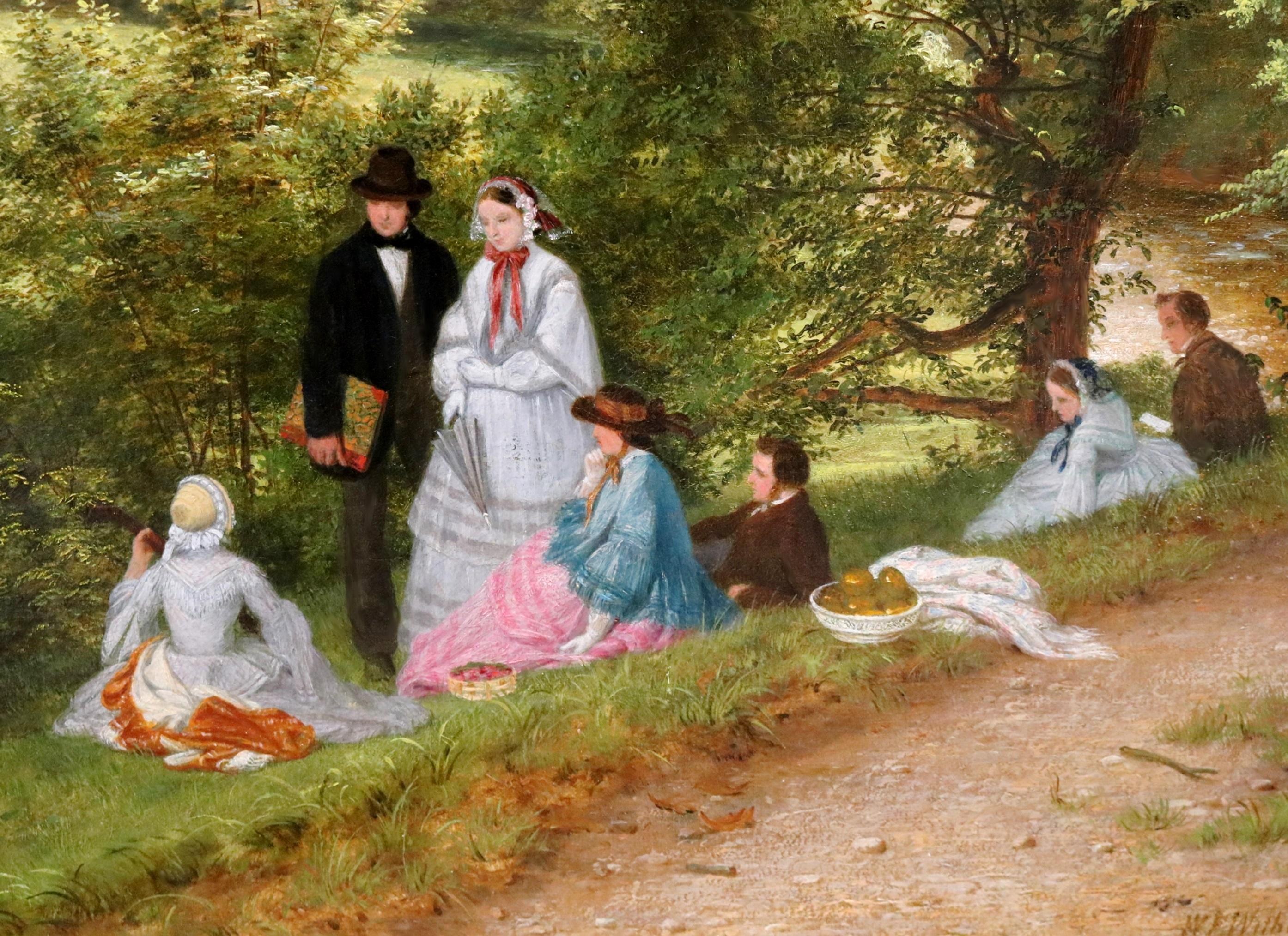 Une journée dans le County - Grande peinture à l'huile du 19e siècle de l'Académie royale, paysage en vente 4