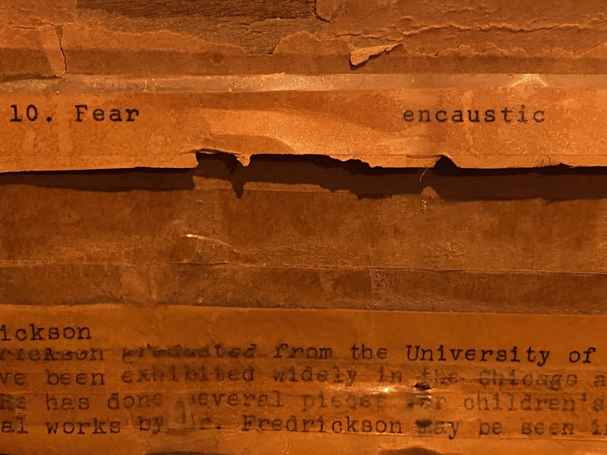 William Fredericksen Signed Mid-Century Modern Encaustic Painting Fear, 1956 For Sale 7