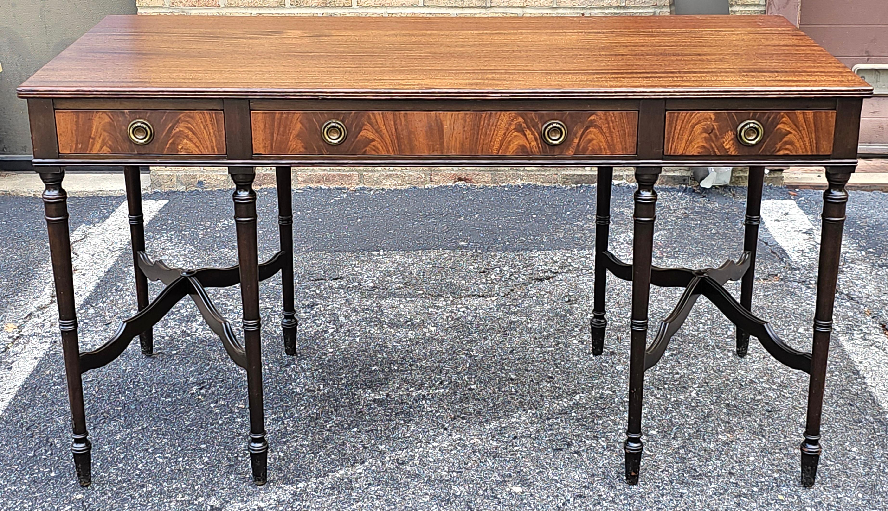 A late 19th Century William A French Minneapolis Mahogany Writing Desk in great antique condition. Refinished top in near perfect condition