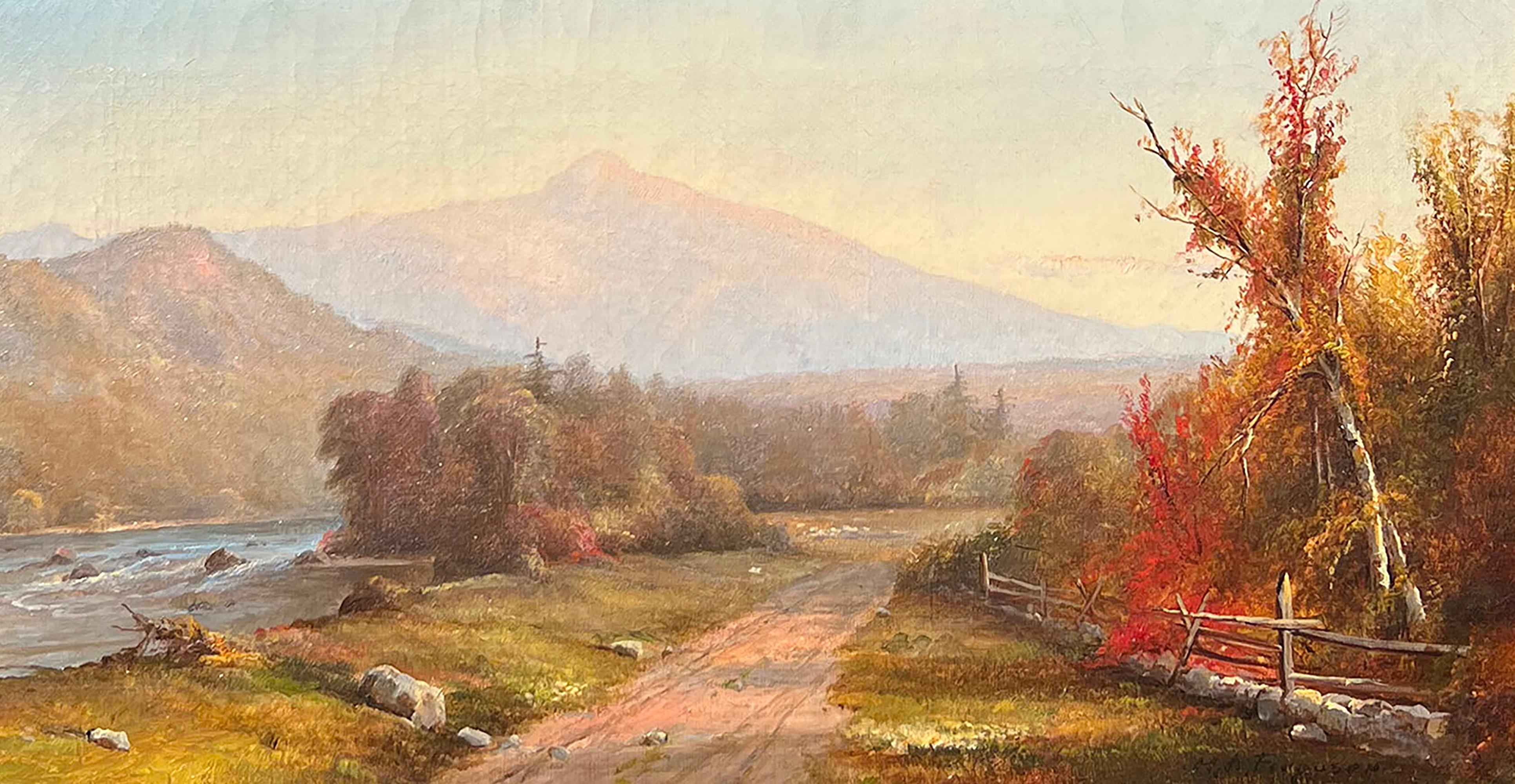 Paesaggio d'autunno (NH) dell'artista del fiume Hudson Henry A. Ferguson (1845-1911) - Painting di William G. Boardman