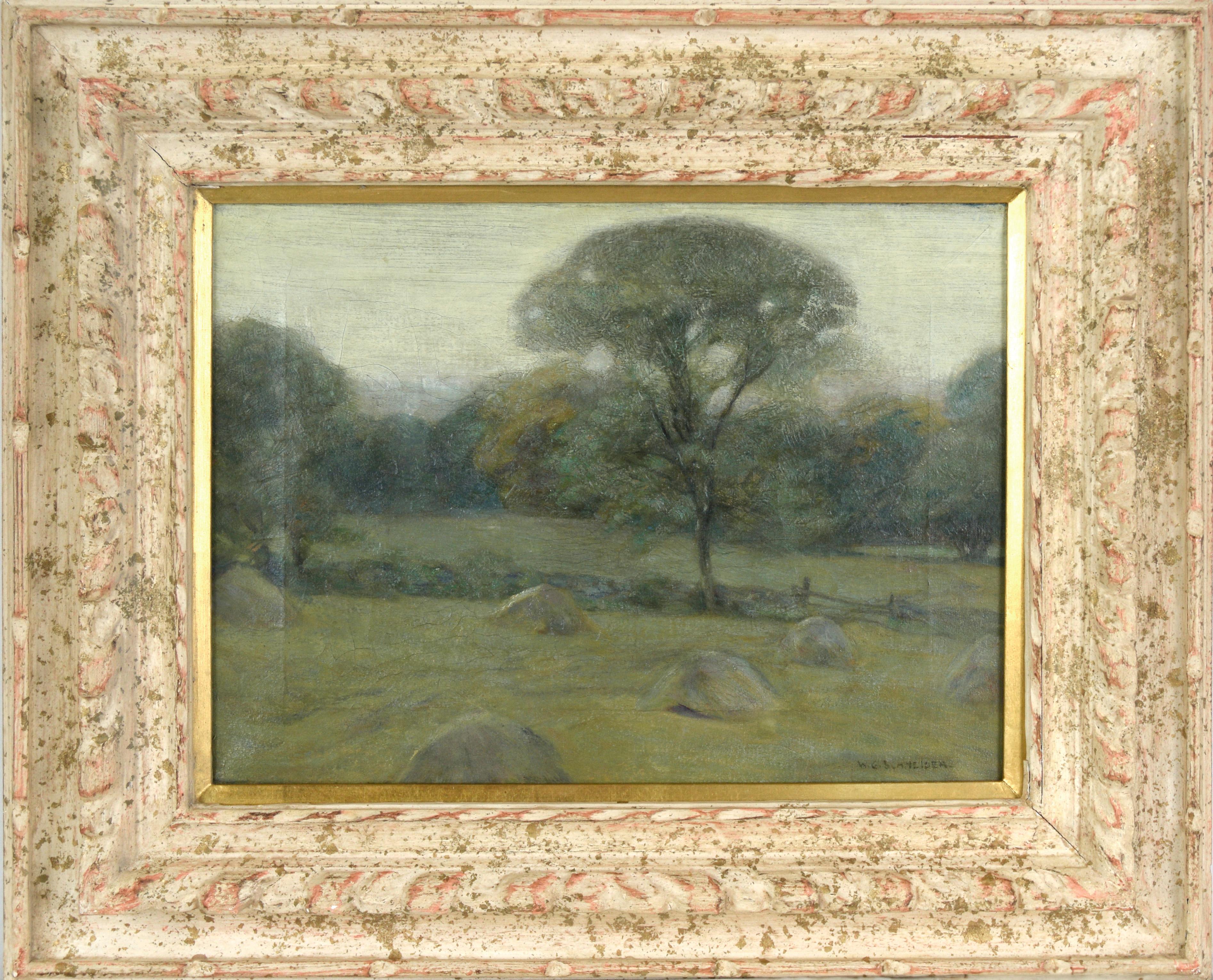 Early Tonalist Landscape -- California Coastal Live Oaks William Schneider 1915