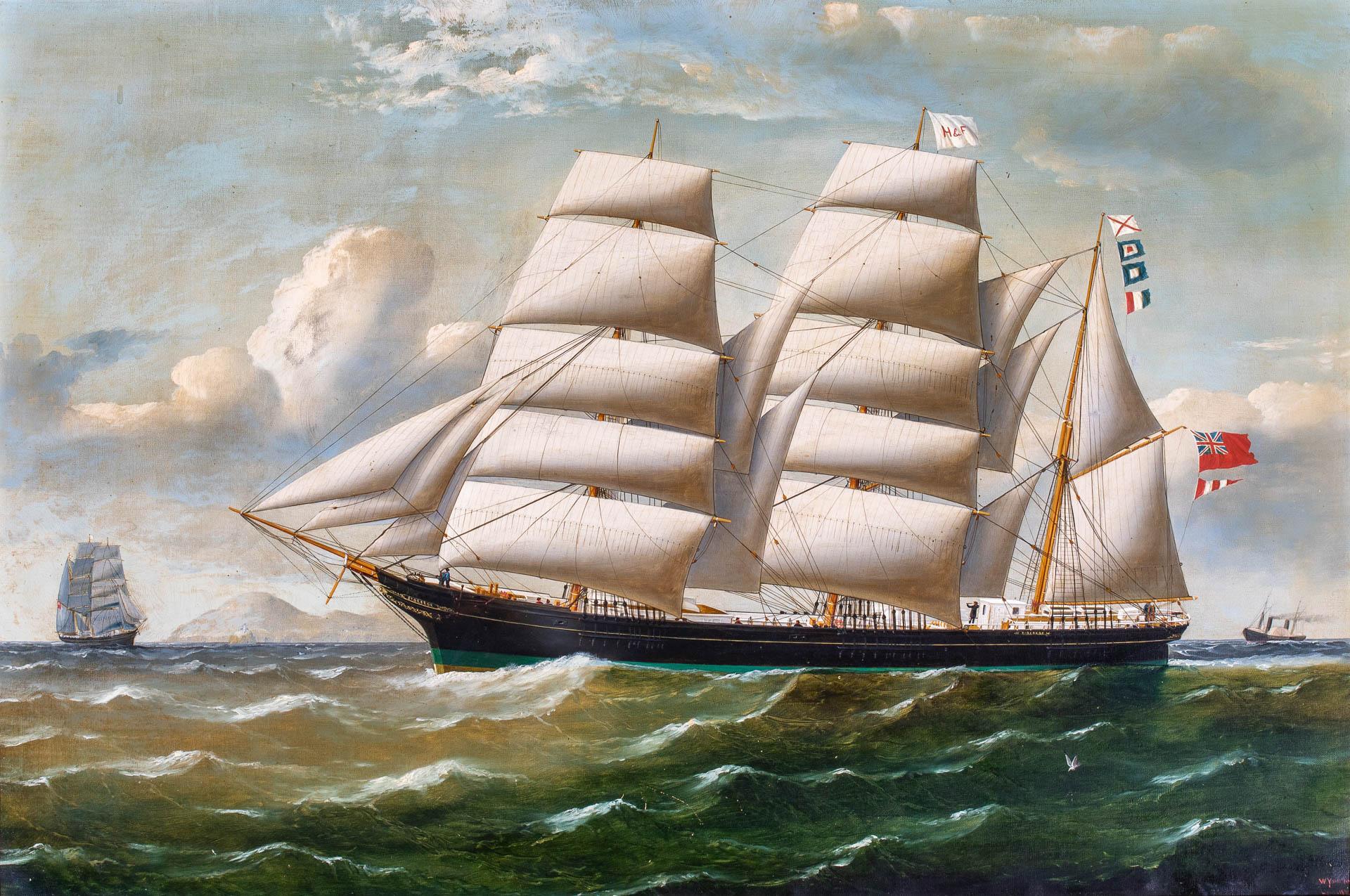 Bark ST. GEORGE off South Stack - Painting by William G. Yorke