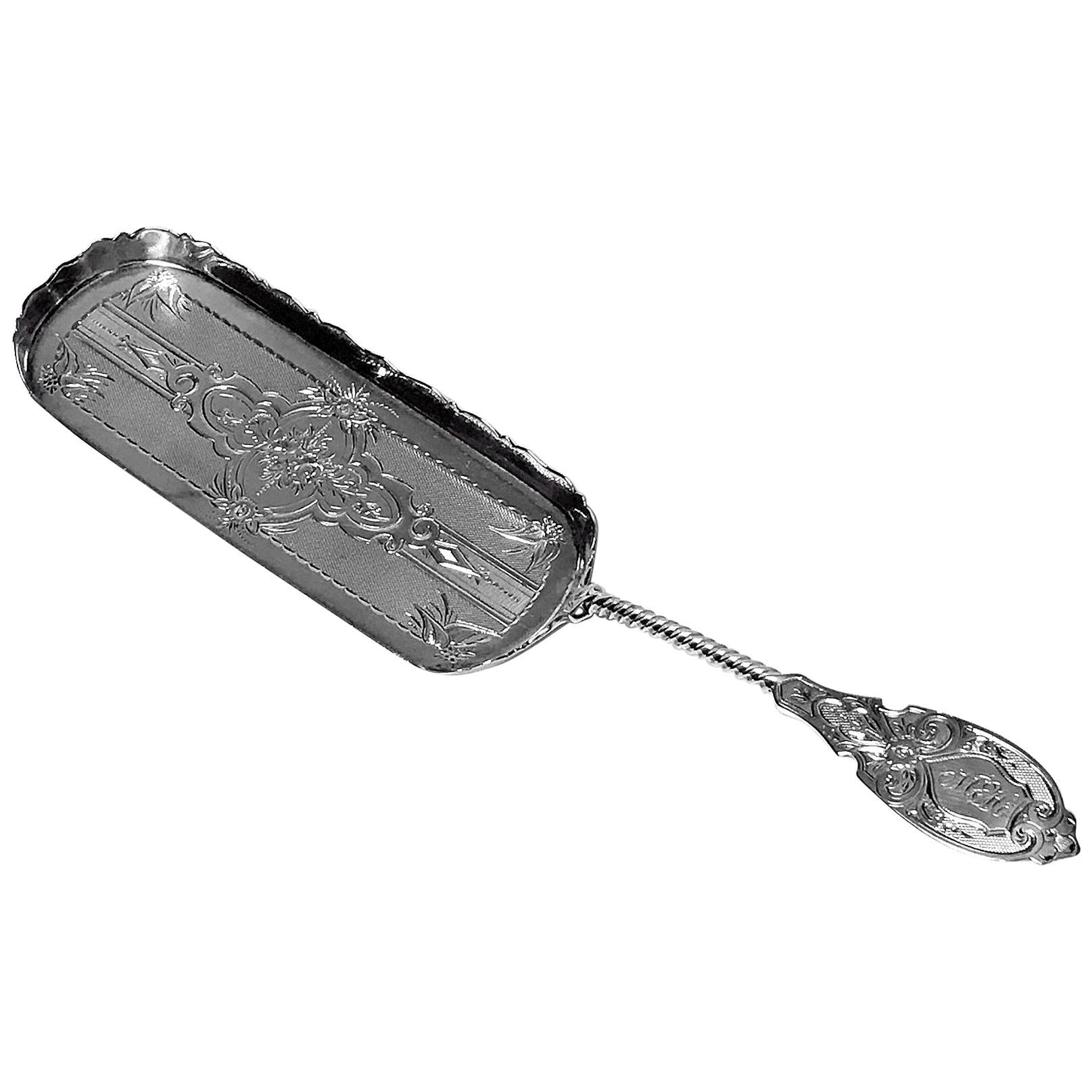 William Gale American Sterling Silver Crumb Scoop Slice, circa 1860