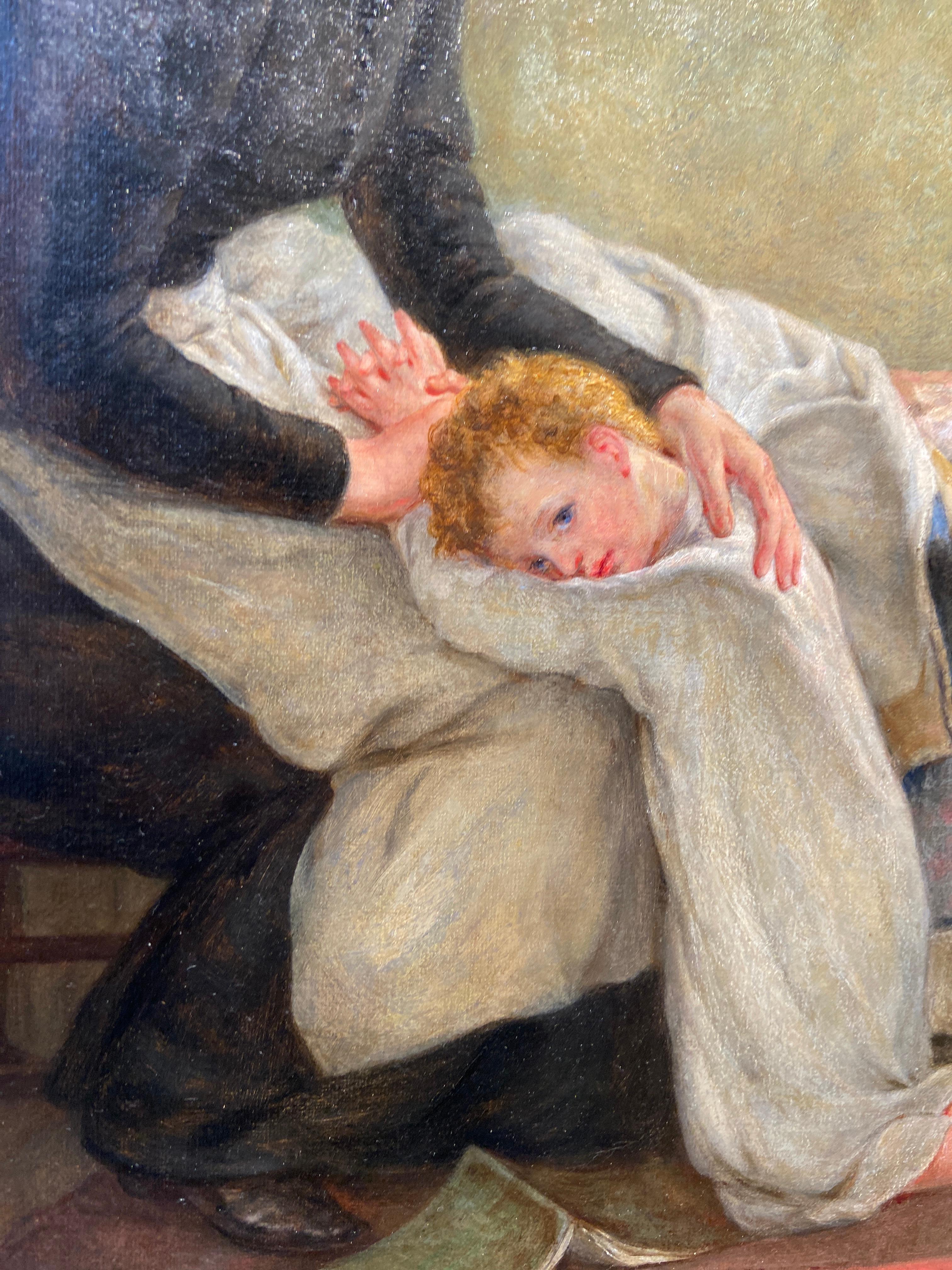 Prayer for Those in Peril at Sea, 19th Century English Oil Painting For Sale 1