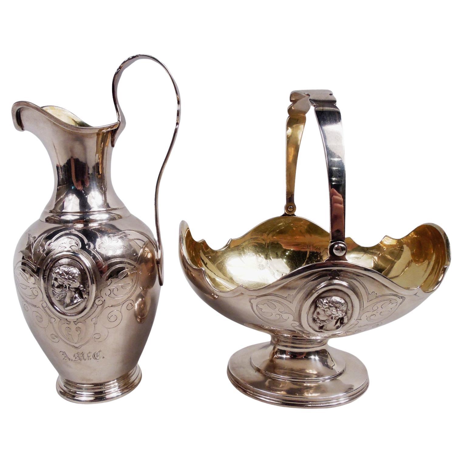 William Gale Medallón Clásico de Nueva York Creamer & Sugar, 1862