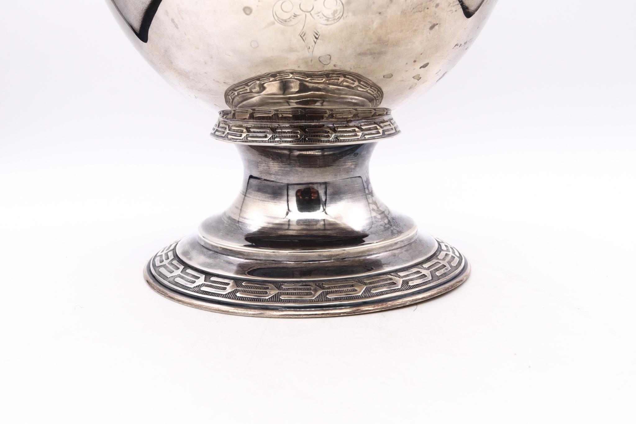 William Gale & Son 1856 New York Etruscan Medallion Wine Pitcher Ewer Sterling In Excellent Condition For Sale In Miami, FL