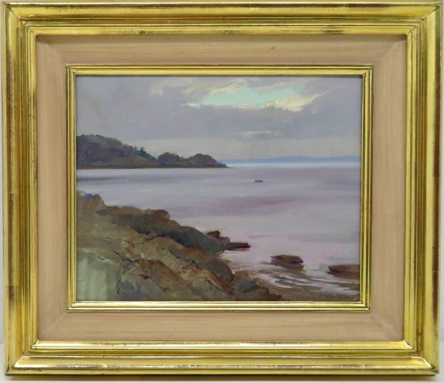WILLIAM GARFITT  Landscape Painting - ORIGINAL SCOTTISH OIL PAINTING "FISHING TRIP RETURNS" TARBERT SCOTLAND signed