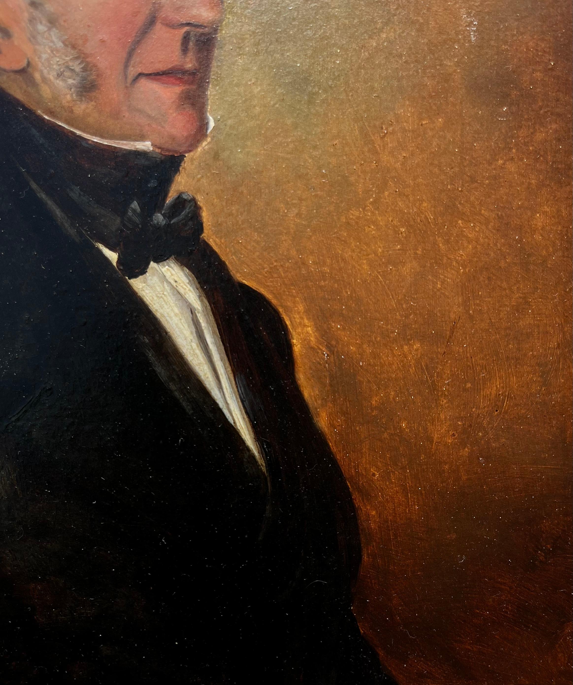 Portrait of President John Tyler - Hudson River School Painting by William Garl Brown