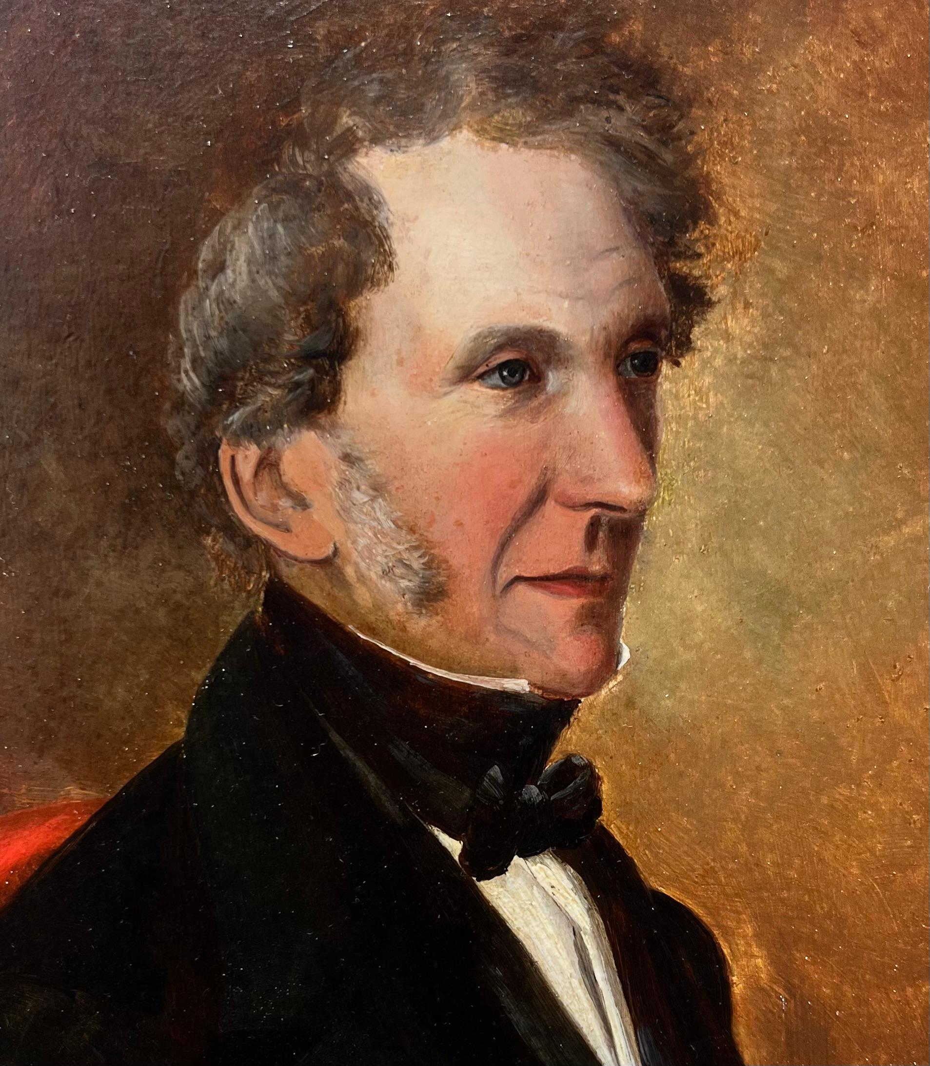 Portrait of President John Tyler - Black Portrait Painting by William Garl Brown