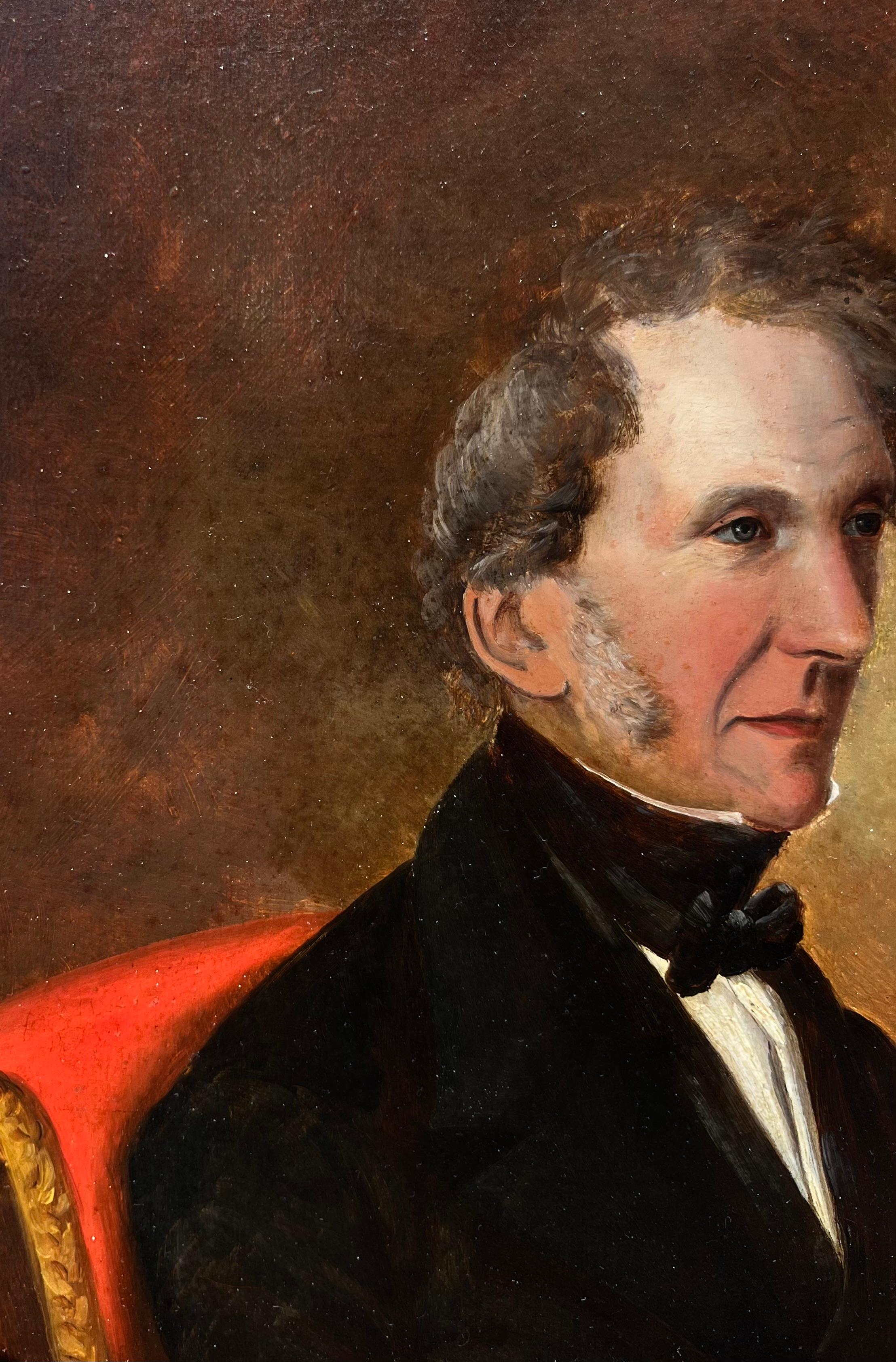 This distinguished oil portrait of President John Tyler was painted by William Garl Brown, one of the South’s most respected portrait artists of the mid-19th century. Capturing Tyler in a three-quarter profile, the painting emphasizes his thoughtful