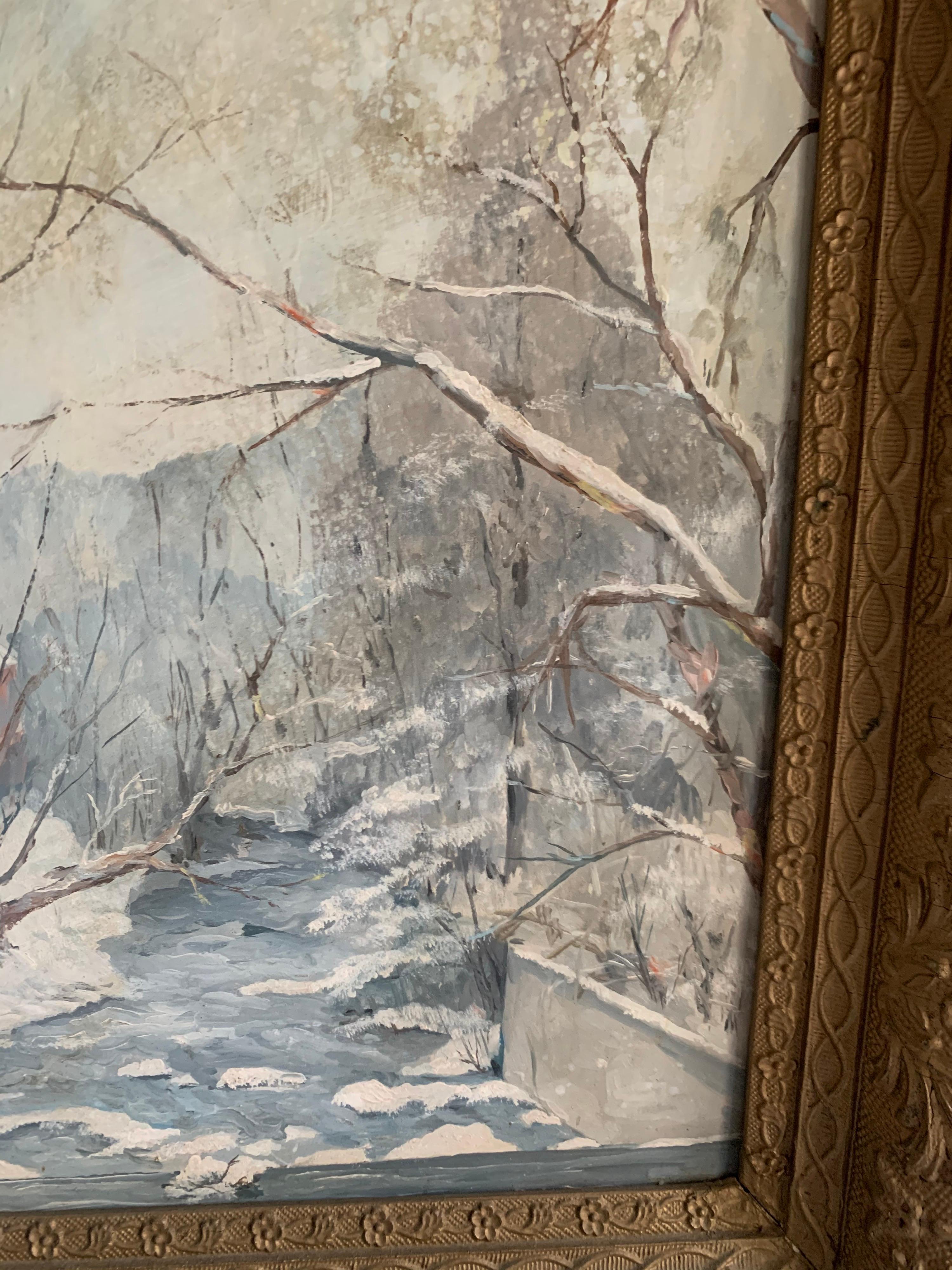 William Gay Signed Original Oil on Masonite Painting In Good Condition In West Hartford, CT