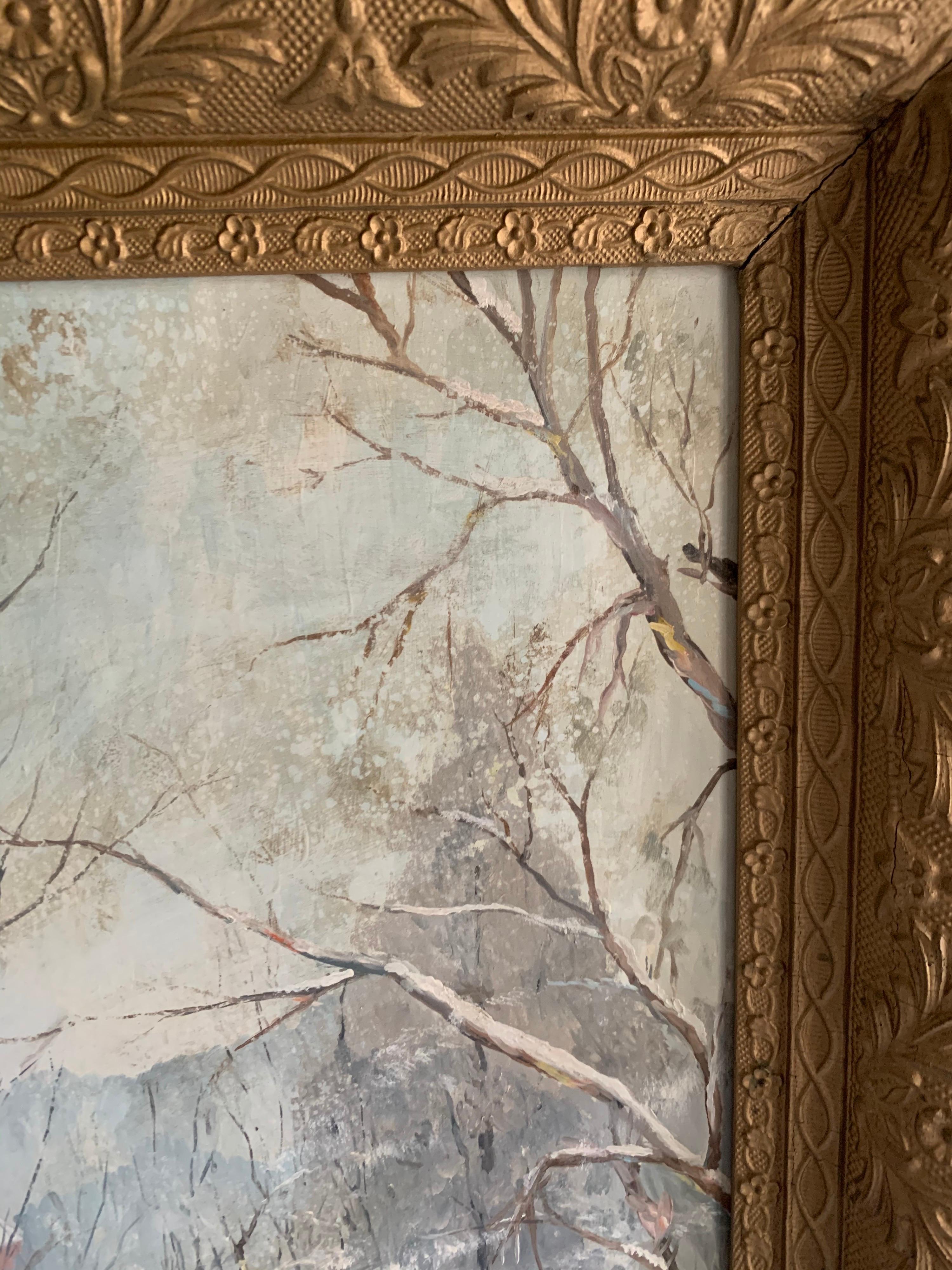 Early 20th Century William Gay Signed Original Oil on Masonite Painting