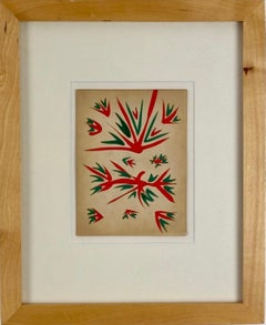 William Gear (1915-1997) Brite, Gouache-Studie auf Karte 1940er Jahre