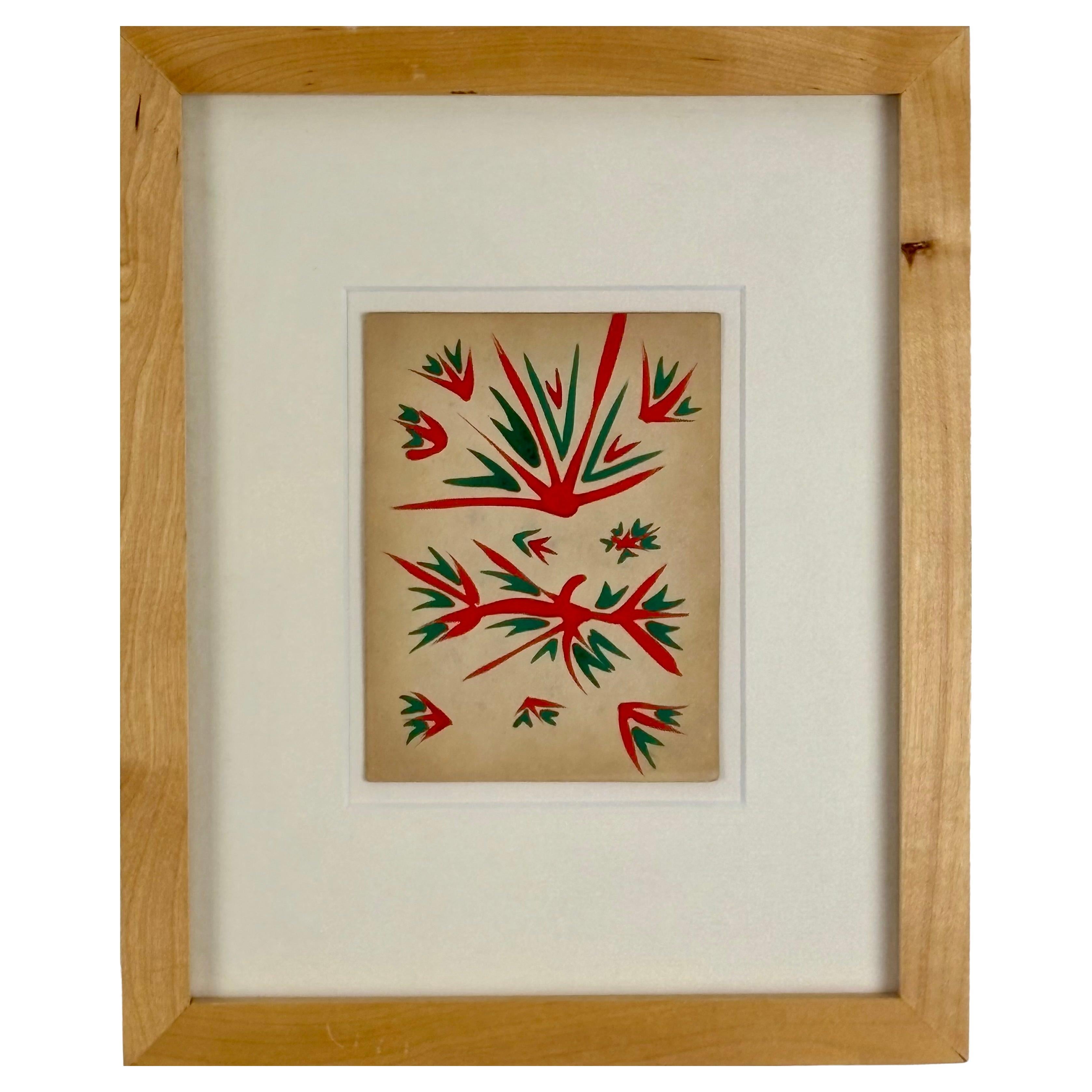 William Gear (1915-1997) Britannique, étude à la gouache sur carton années 1940 en vente