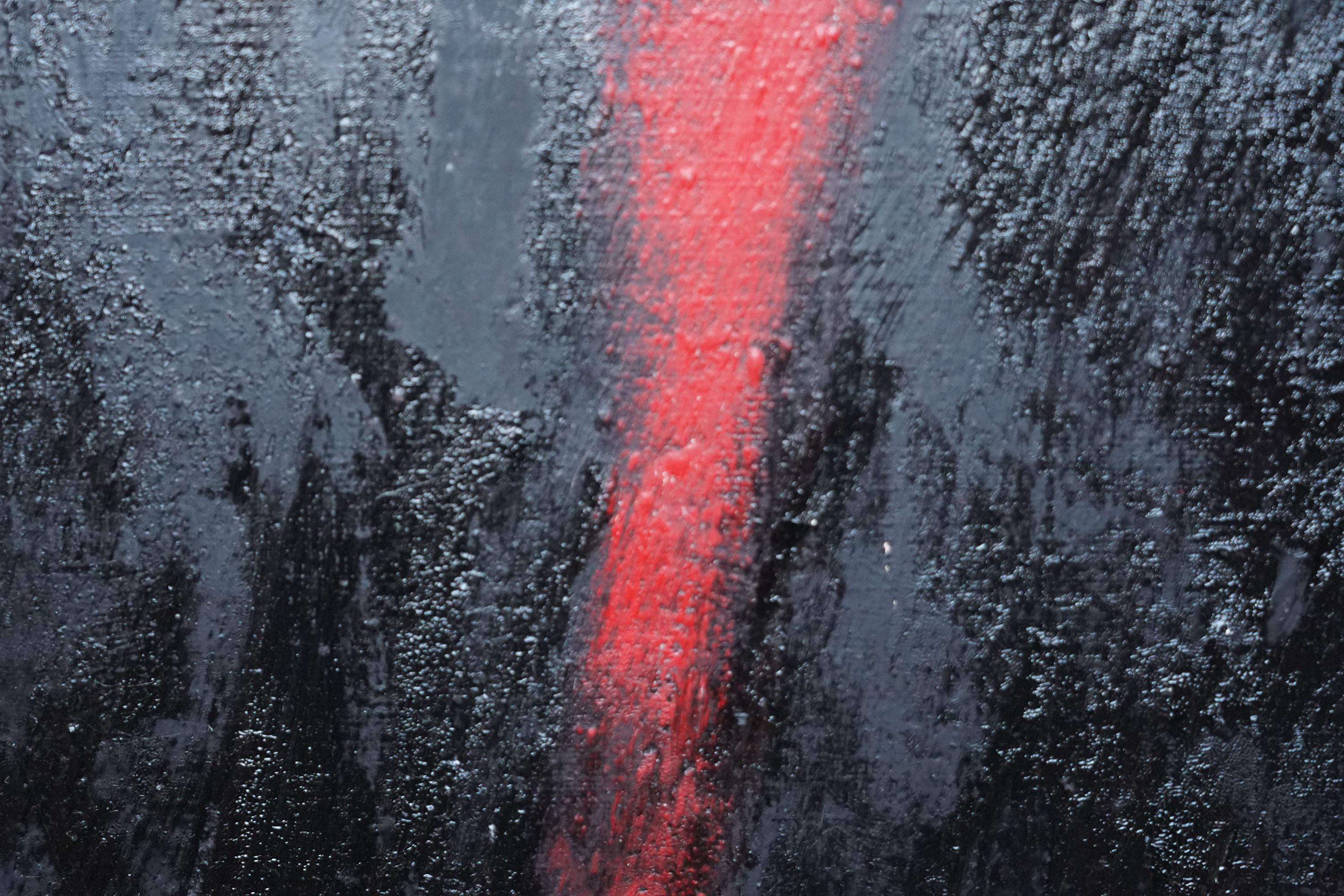 Figura nera rossa n. 2 - pittura ad olio dell'arte espressionista astratta del 1957 in vendita 2
