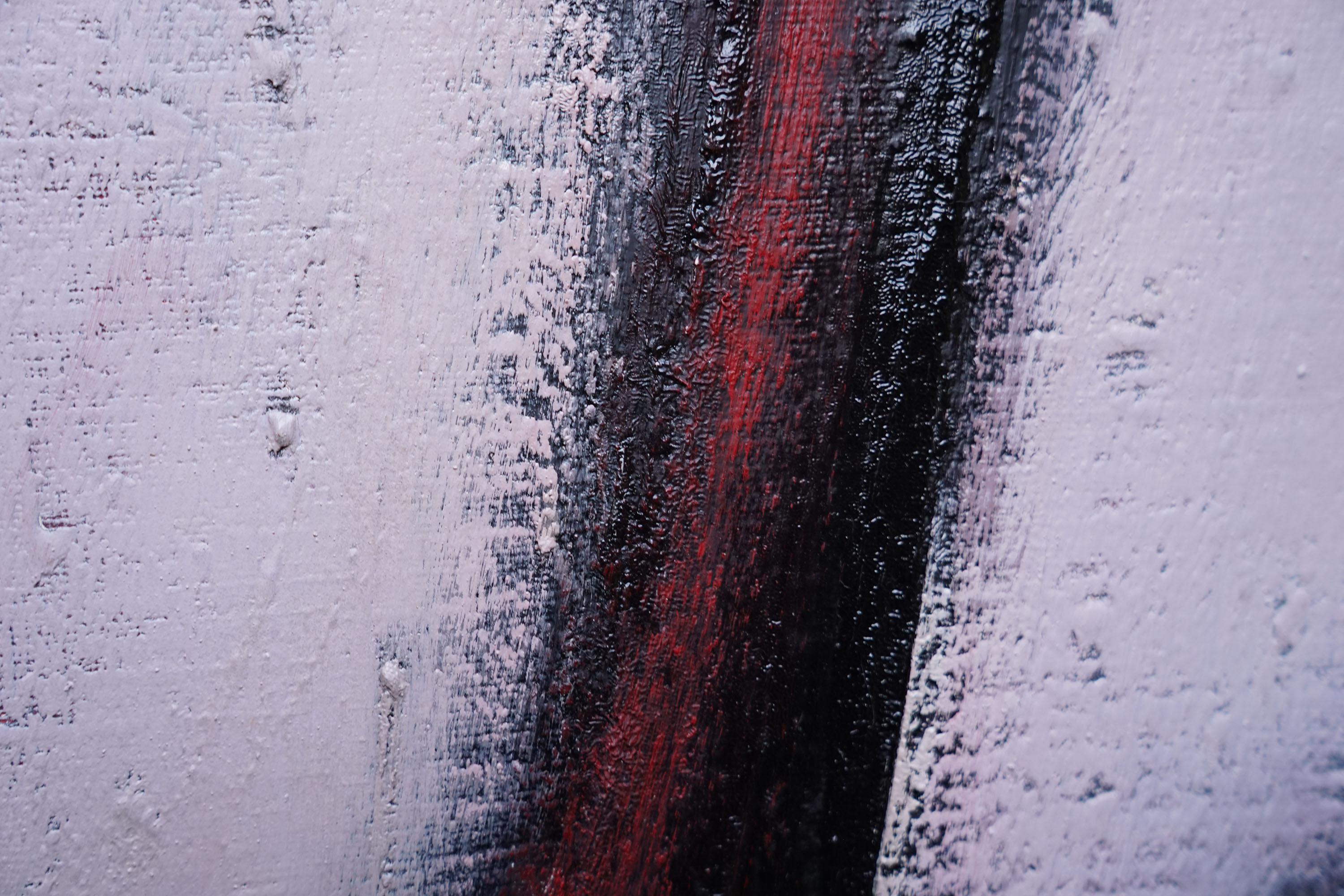 Figura nera rossa n. 2 - pittura ad olio dell'arte espressionista astratta del 1957 in vendita 3