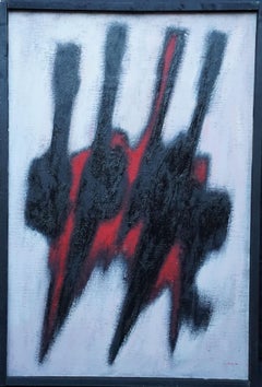 Negro Rojo Figura nº 2 - Escocés 1957 Arte expresionista abstracto Pintura al óleo