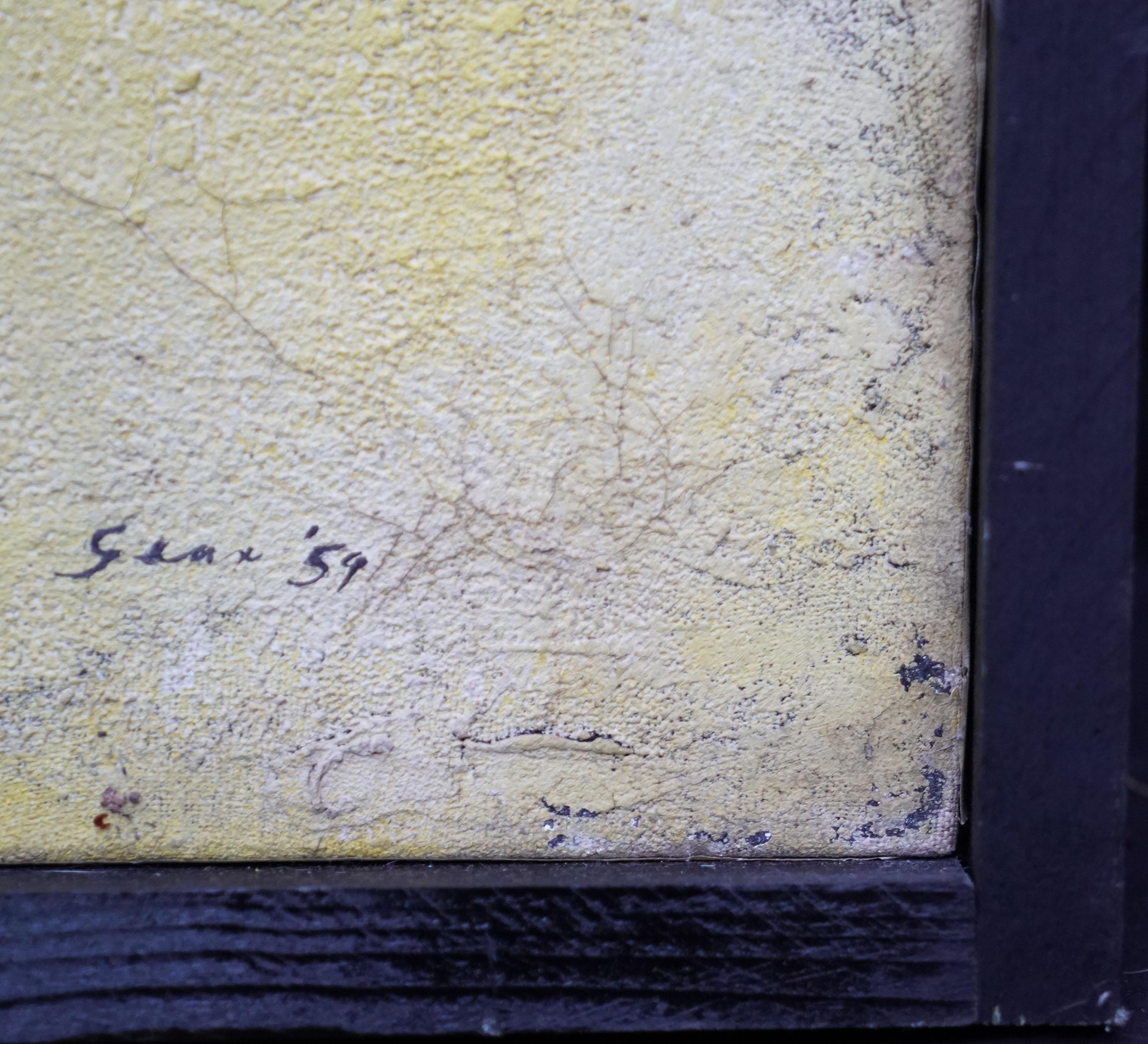 Ídolo Rojo 2 - Pintura al óleo de arte expresionista abstracto escocés de 1959 en venta 8