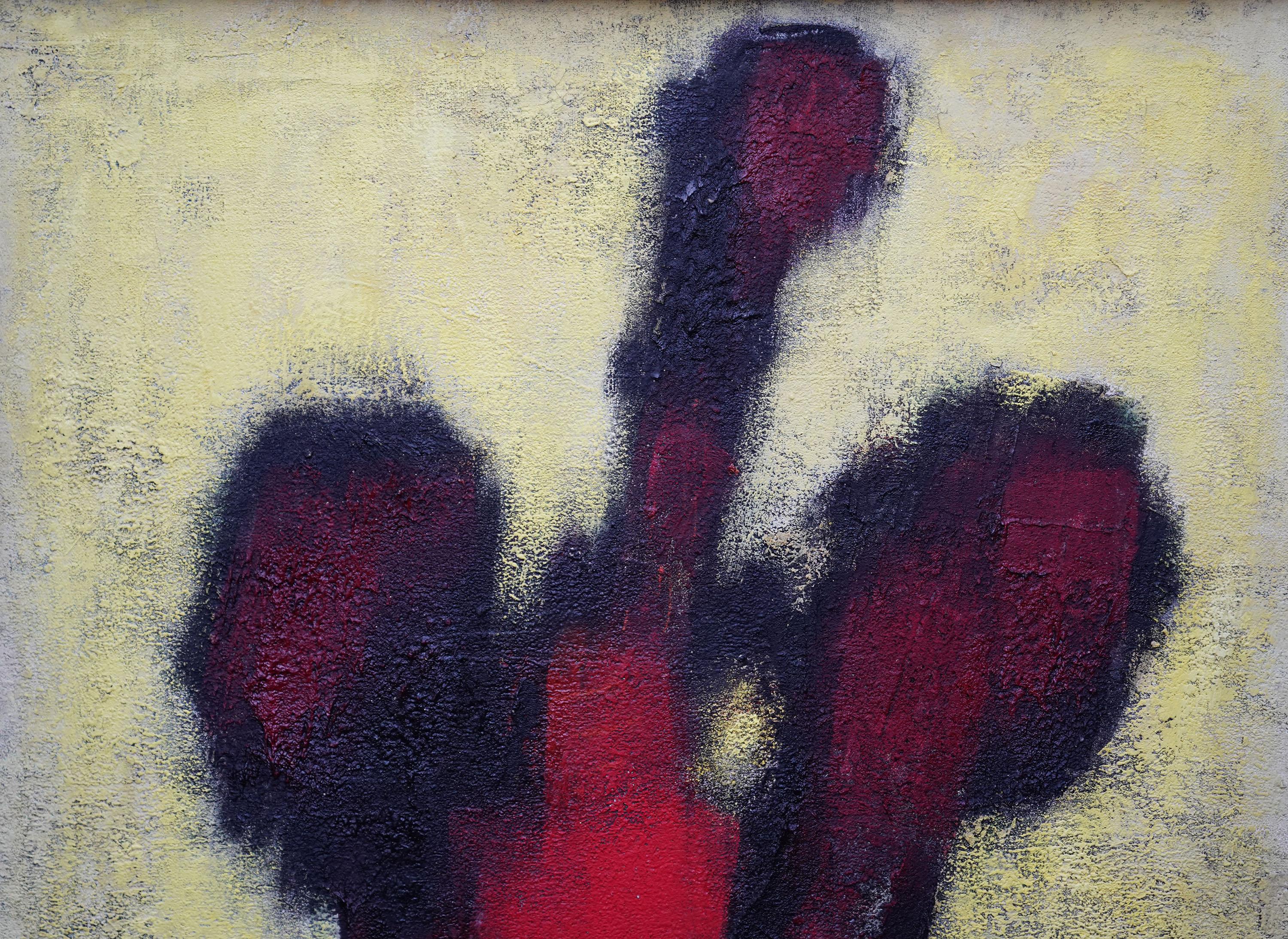 Ídolo Rojo 2 - Pintura al óleo de arte expresionista abstracto escocés de 1959 - Painting Expresionismo abstracto de William Gear