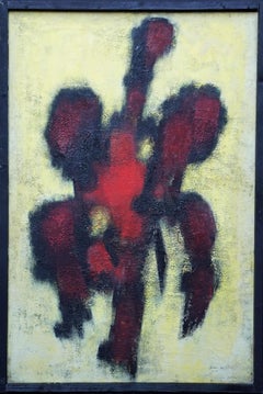 Ídolo Rojo 2 - Pintura al óleo de arte expresionista abstracto escocés de 1959