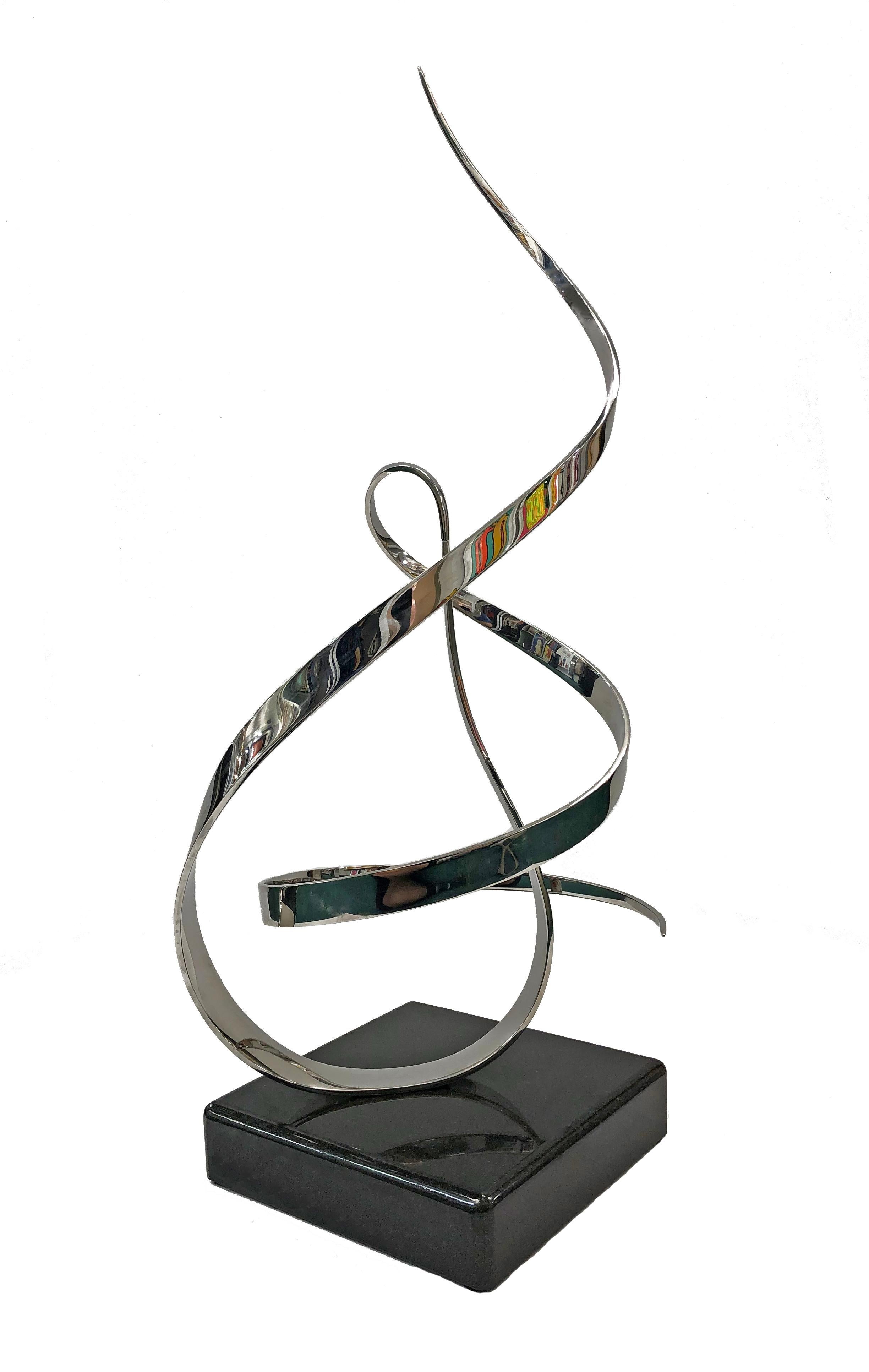 Ohne Titel (kinetische Skulptur aus rostfreiem Stahl) – Sculpture von William George Beckman