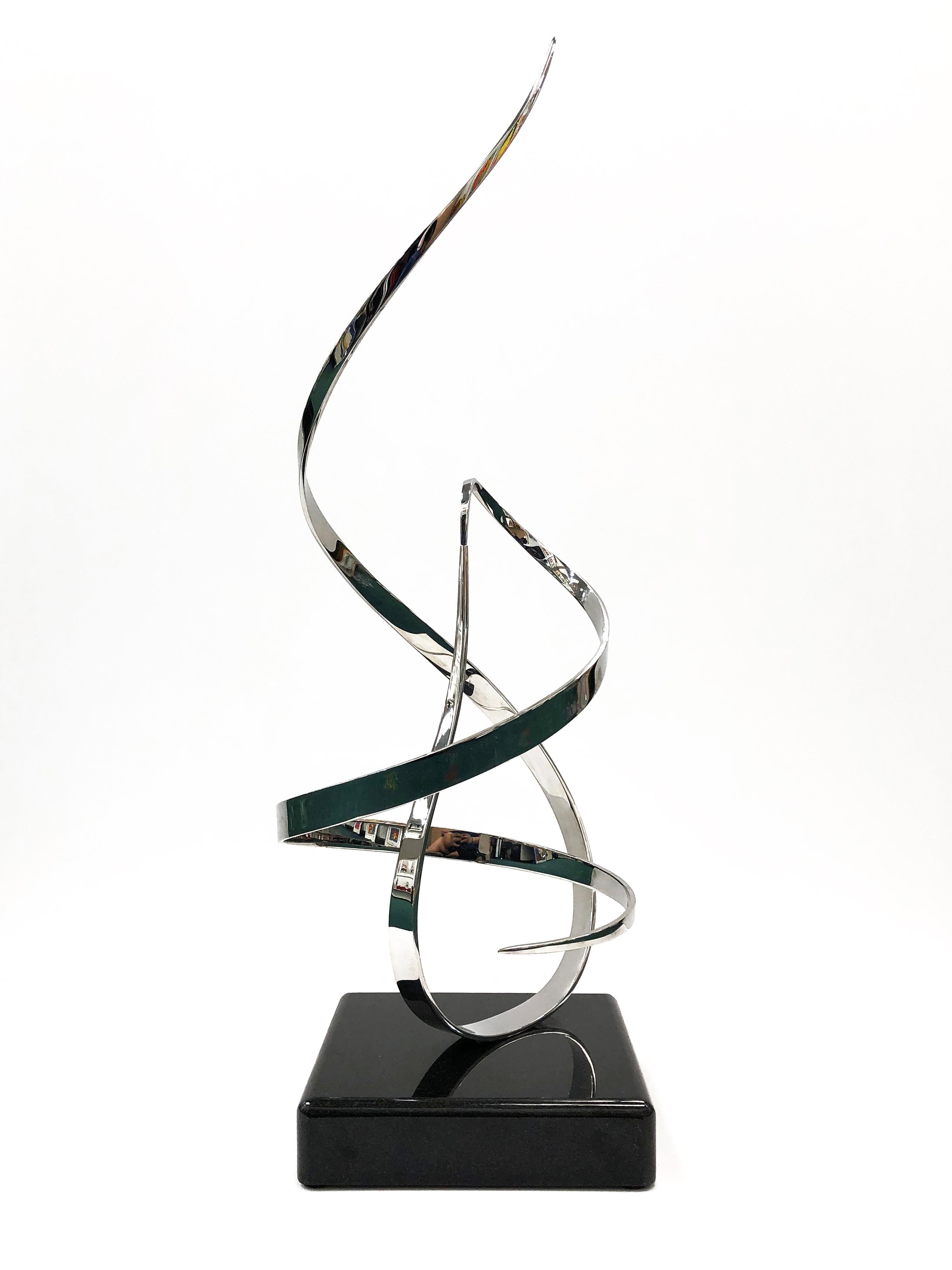 William George Beckman Abstract Sculpture – Ohne Titel (kinetische Skulptur aus rostfreiem Stahl)