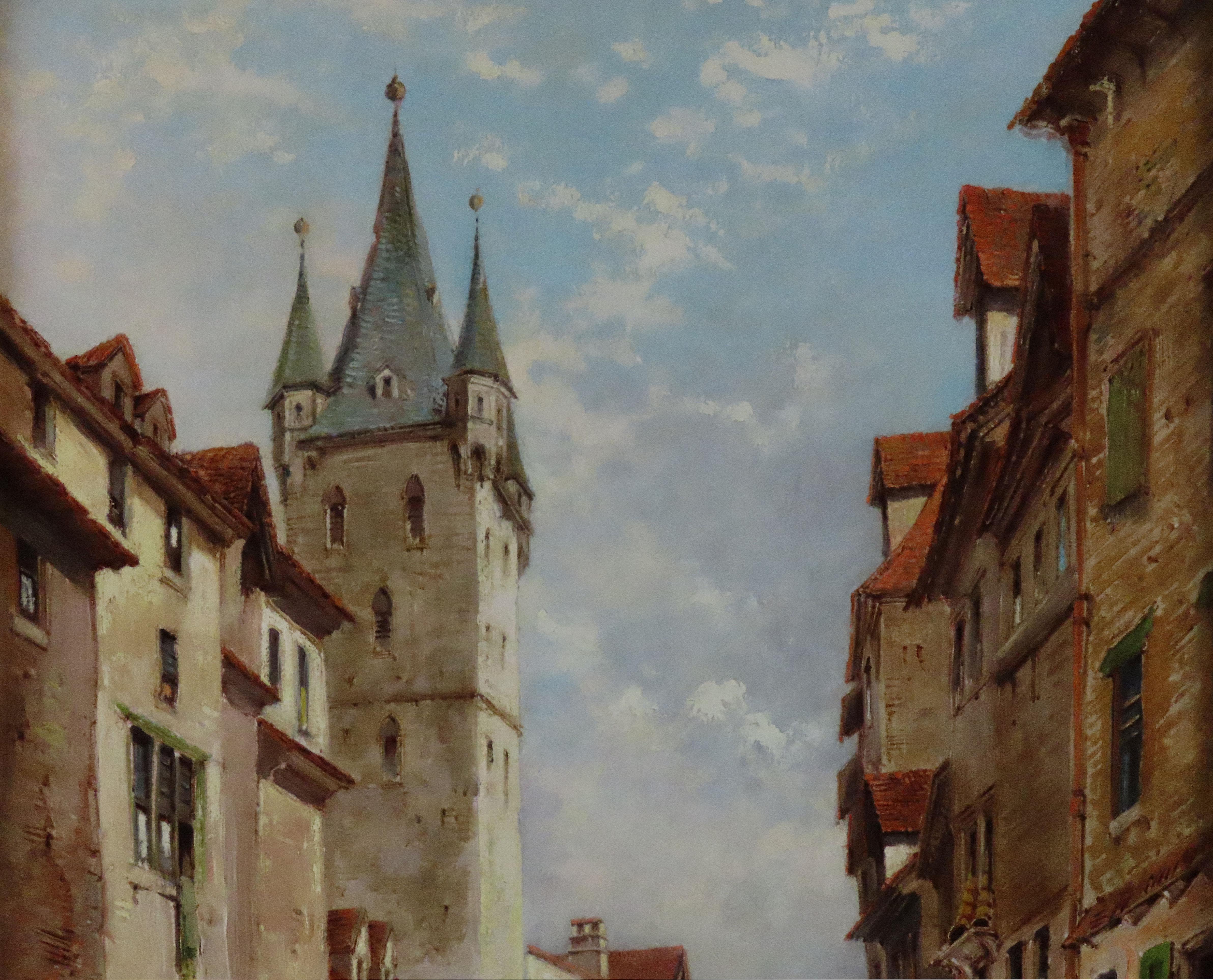 Original Ölgemälde auf Leinwand, William George Meadows, „Eine kontinentale Stadtsszene“, Ölgemälde im Angebot 3