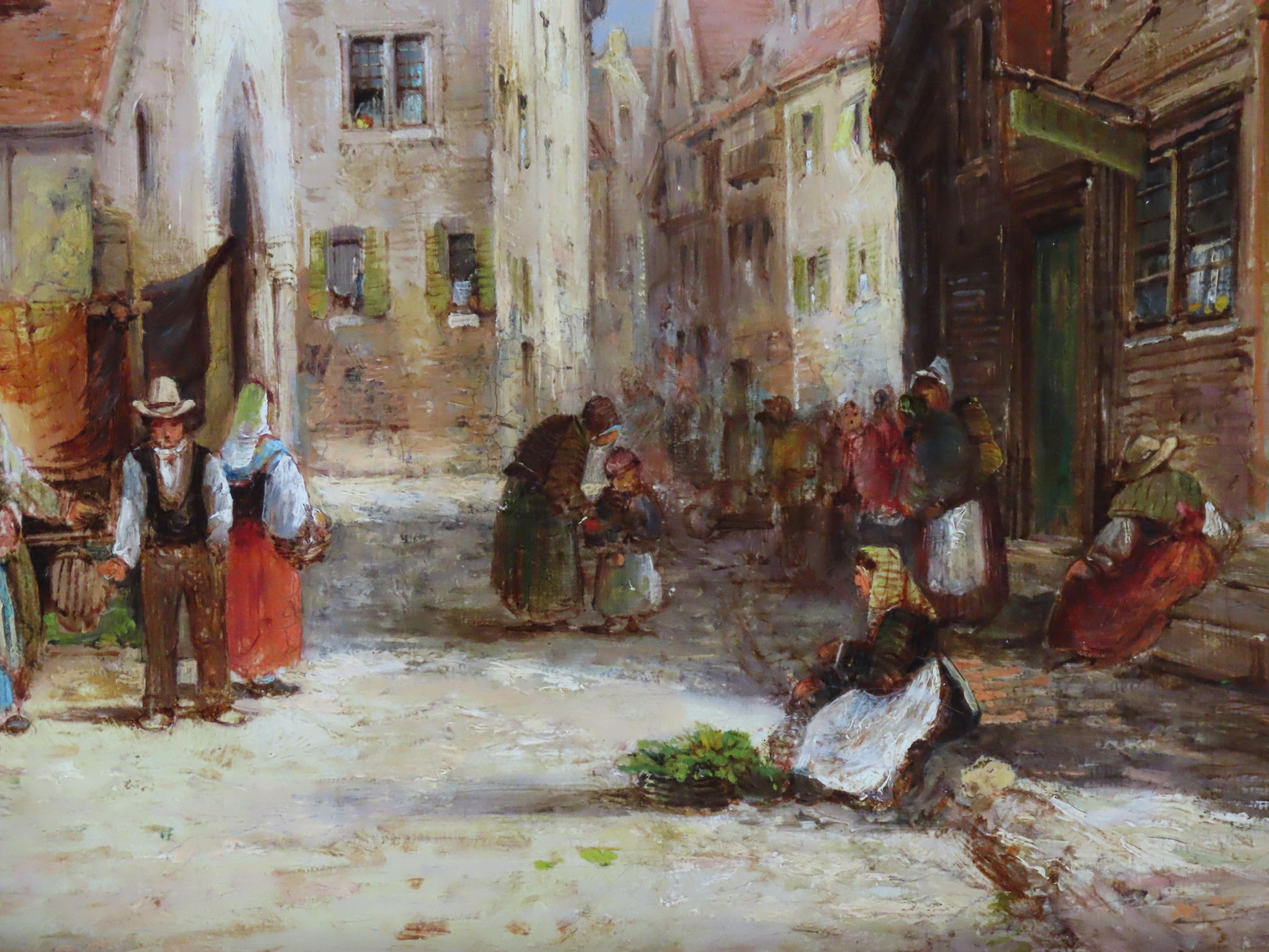 Original Ölgemälde auf Leinwand, William George Meadows, „Eine kontinentale Stadtsszene“, Ölgemälde im Angebot 4