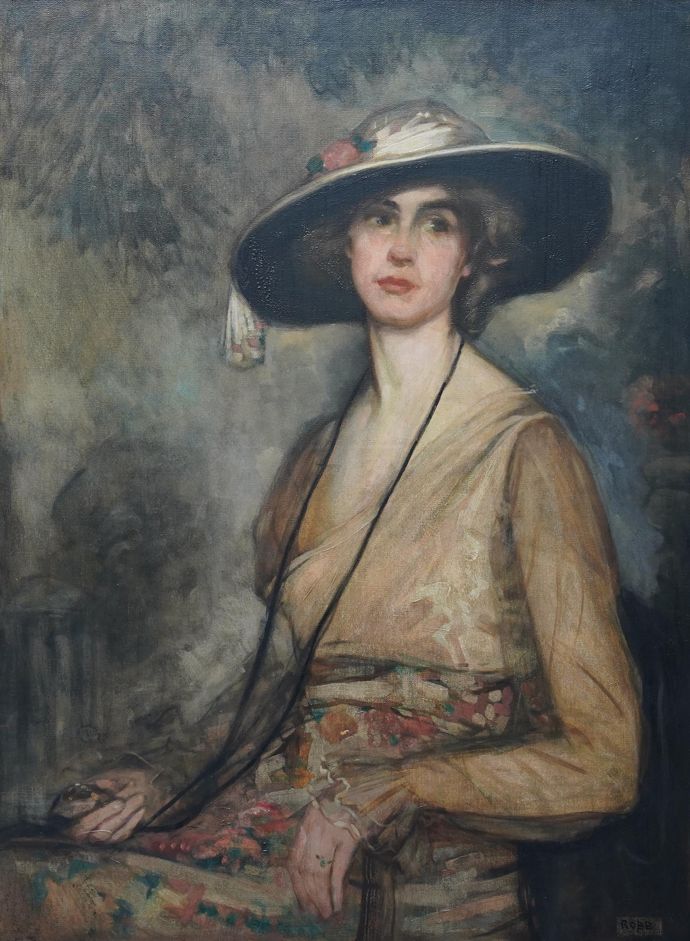 Portrait of Louisa Ann Inglis 1857-1935 - British Victorian art oil painting - Painting by William George Robb