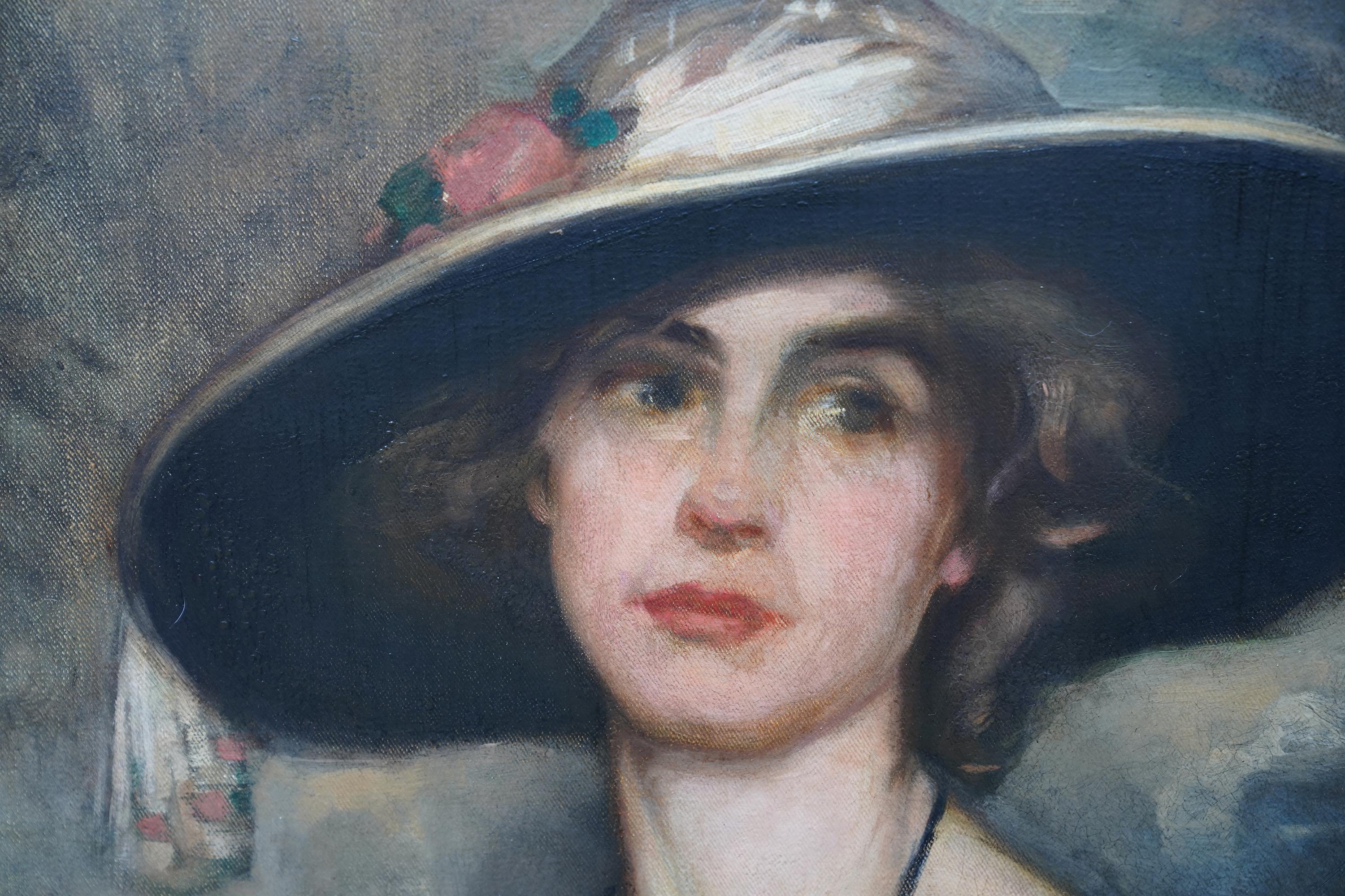 Portrait of Louisa Ann Inglis 1857-1935 - British Victorian art oil painting For Sale 4