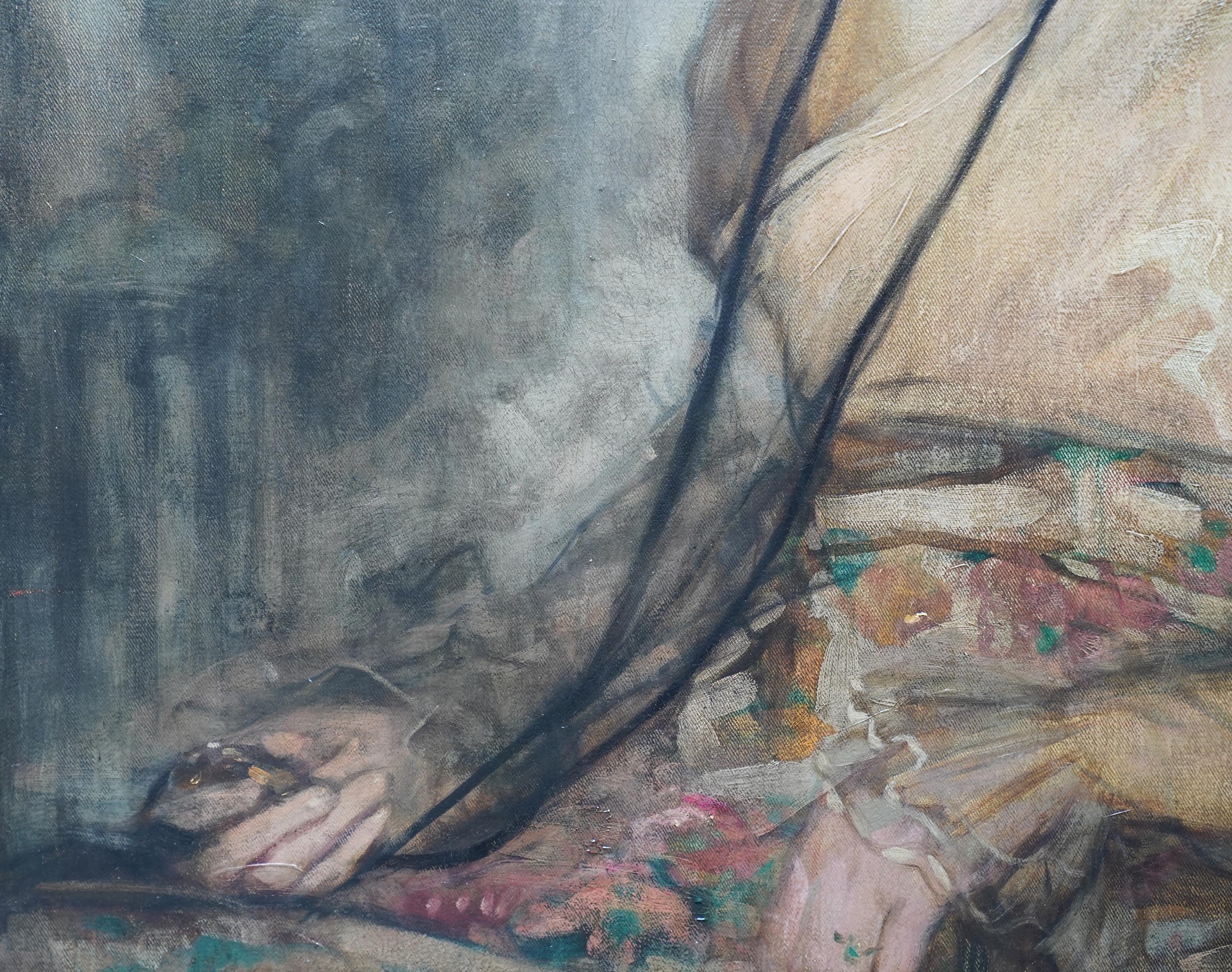 Portrait of Louisa Ann Inglis 1857-1935 - British Victorian art oil painting For Sale 6