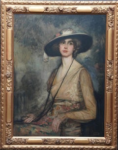 Portrait de Louisa Ann Inglis 1857-1935 - peinture à l'huile de l'art victorien britannique