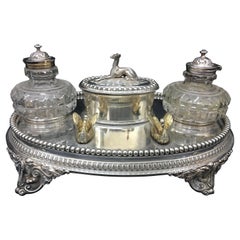 William & George Sissons Victorian Silver Plated Inkstand, circa 1870