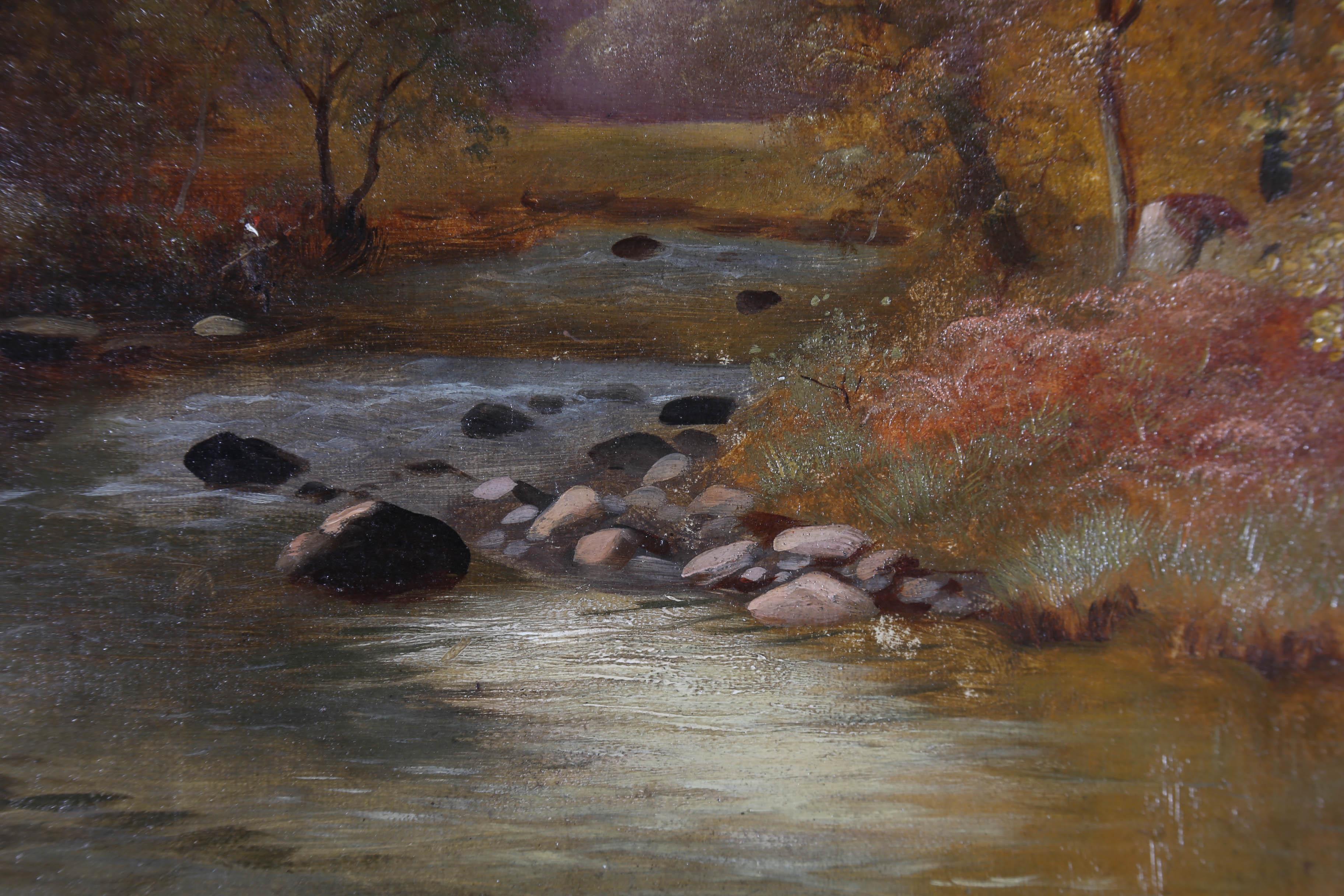 William Gillard (fl.1812-1876)  Feines gerahmtes lgemlde, Fluss in den Wldern 4