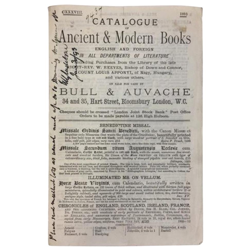 William Gladstone Antique Signed Title Page, 19th Century