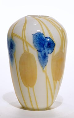 William Glasner Cased Bud Vase, Early American Studio Glass, 1978