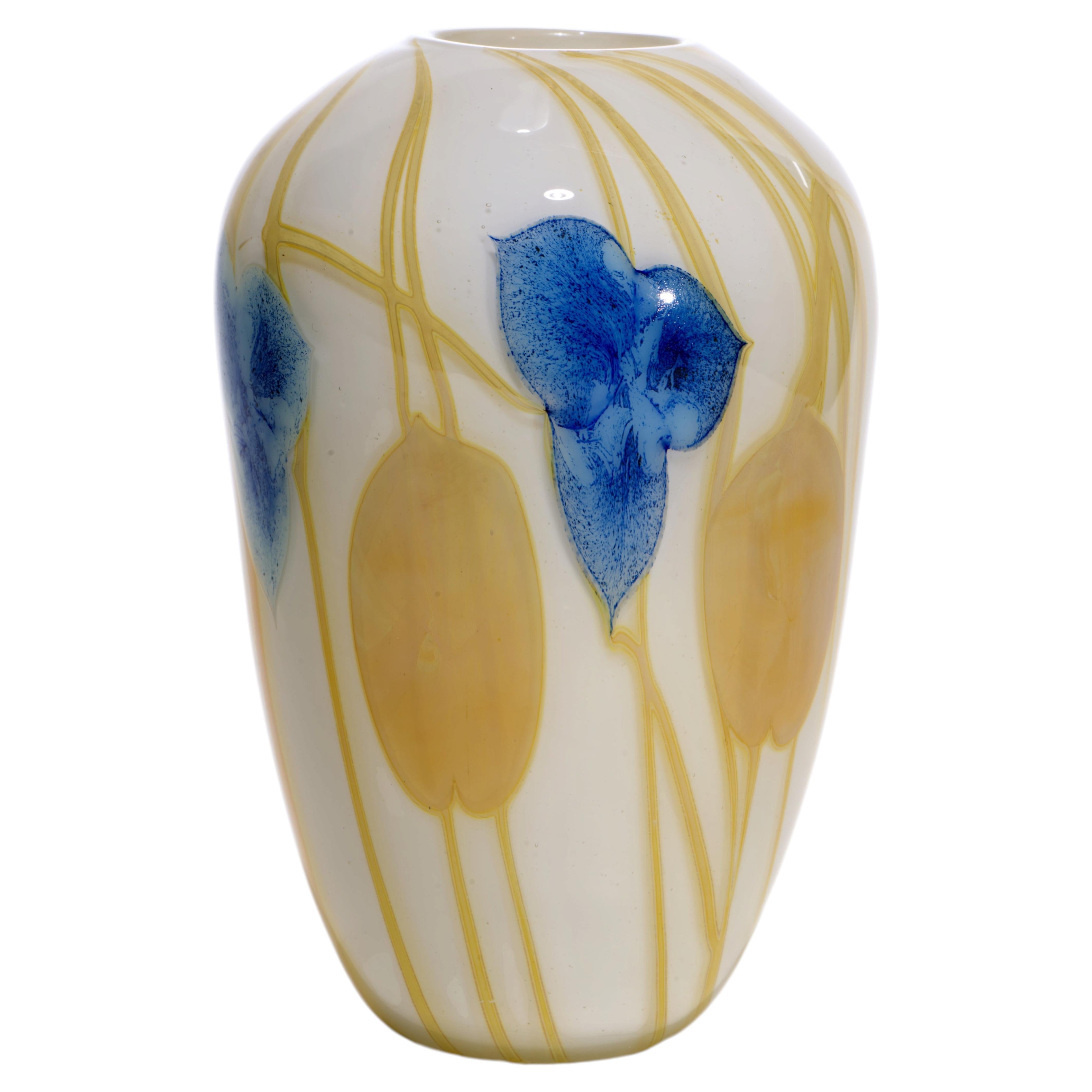 William Glasner Cased Bud Vase, Early American Studio Glass, 1978 For Sale