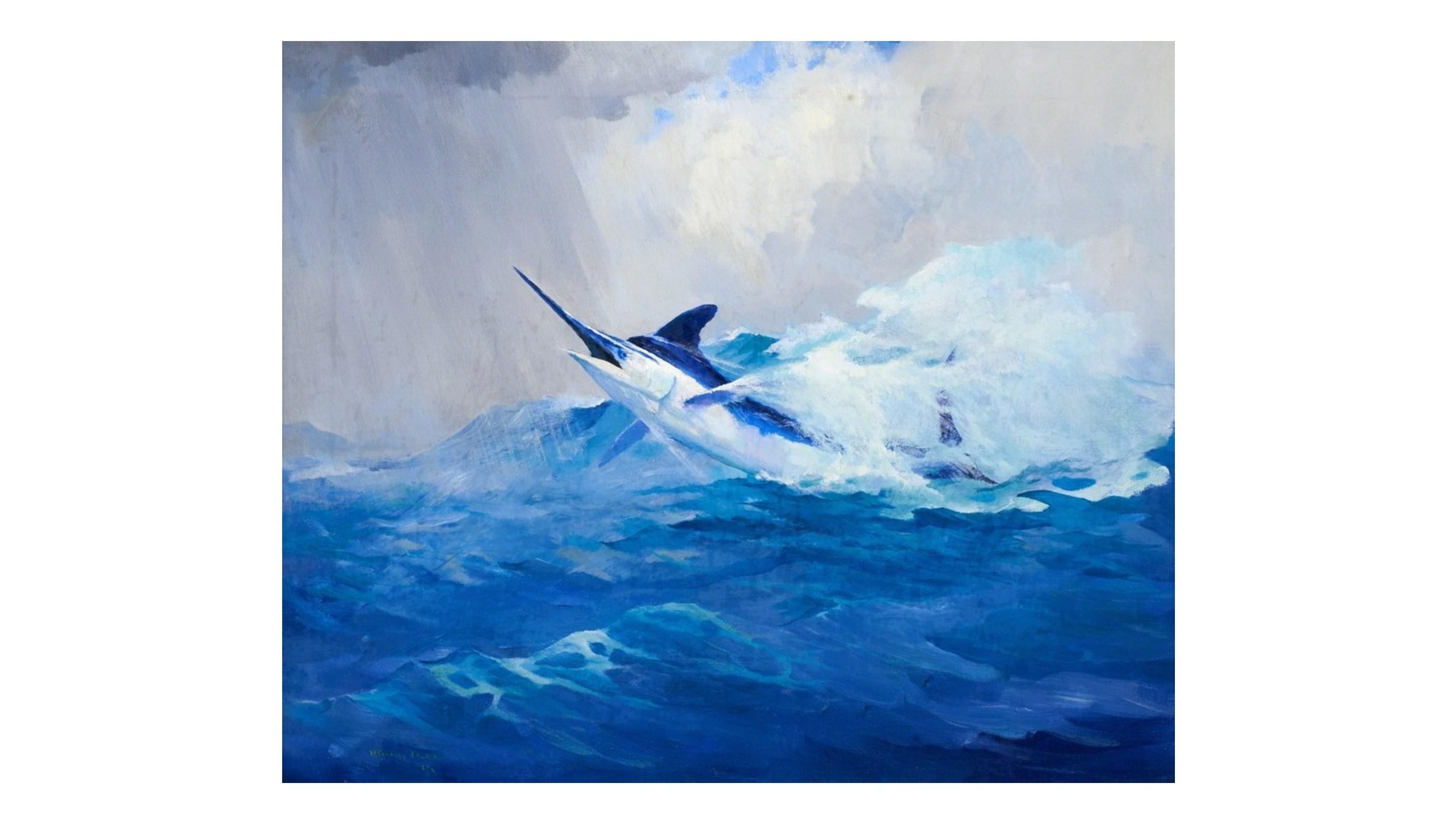 A. Marlin che salta - Painting di William Goadby Lawrence