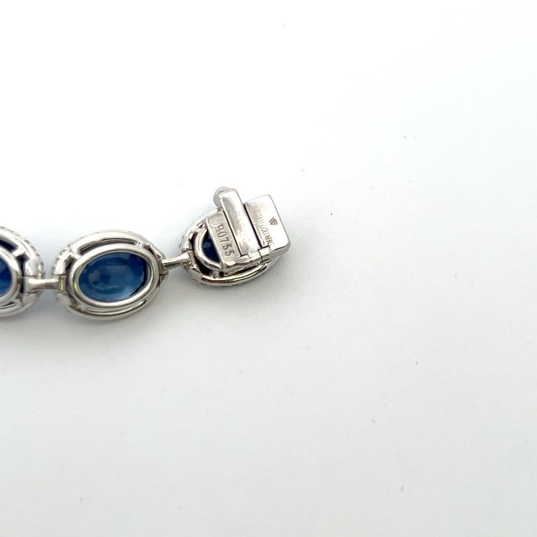 William Goldber Bracelet à maillons avec saphirs de 21,57 carats et diamants ronds de 2,00 carats en vente 2