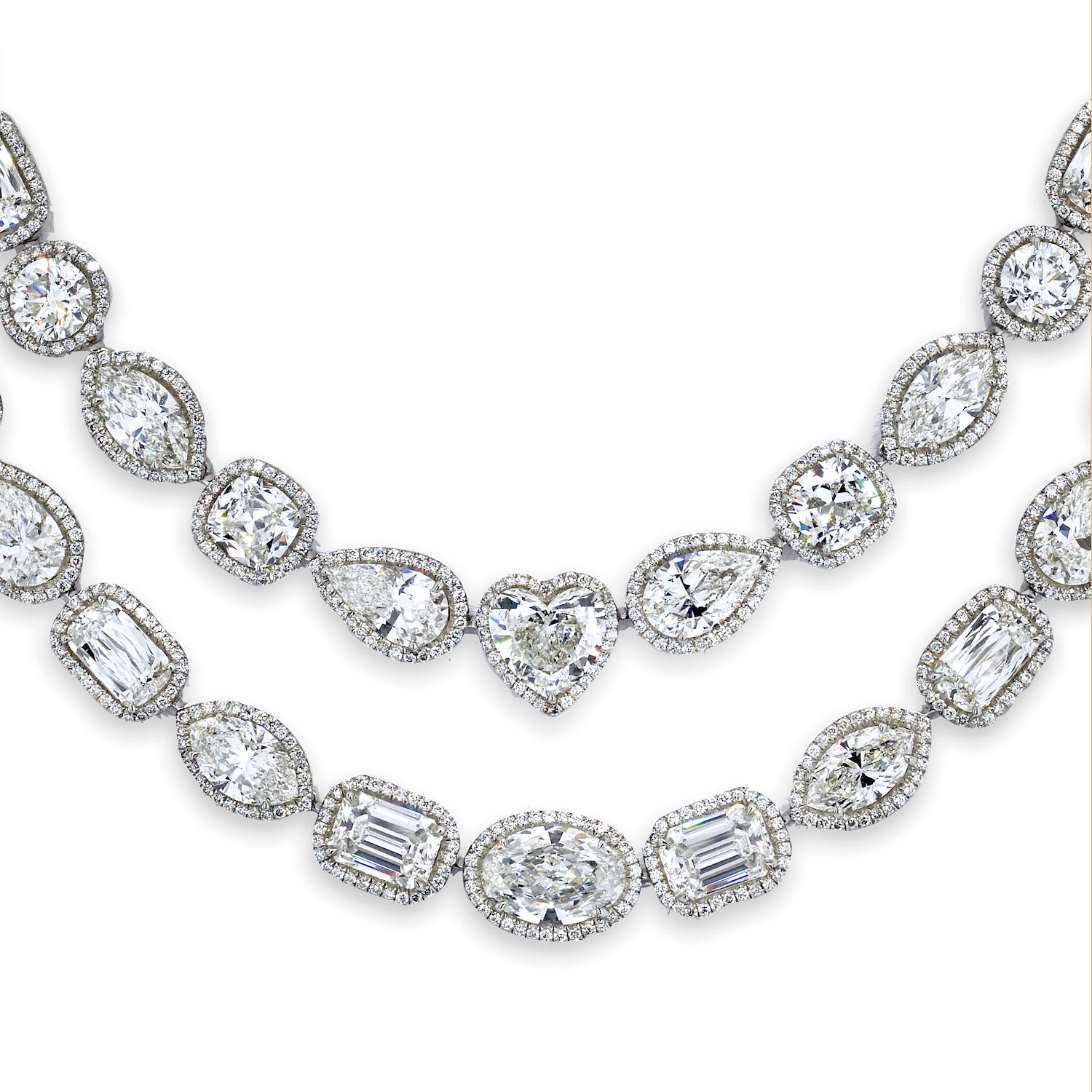 William Goldberg 63 Carat Spectacular Diamond Infinity Necklace For Sale 1