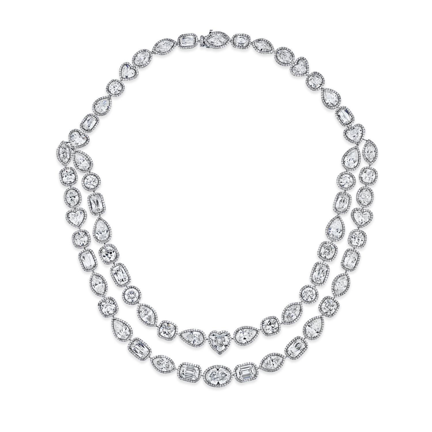 William Goldberg 63 Karat spektakuläre Diamant-Halskette Unendlichkeits-Halskette im Angebot 1