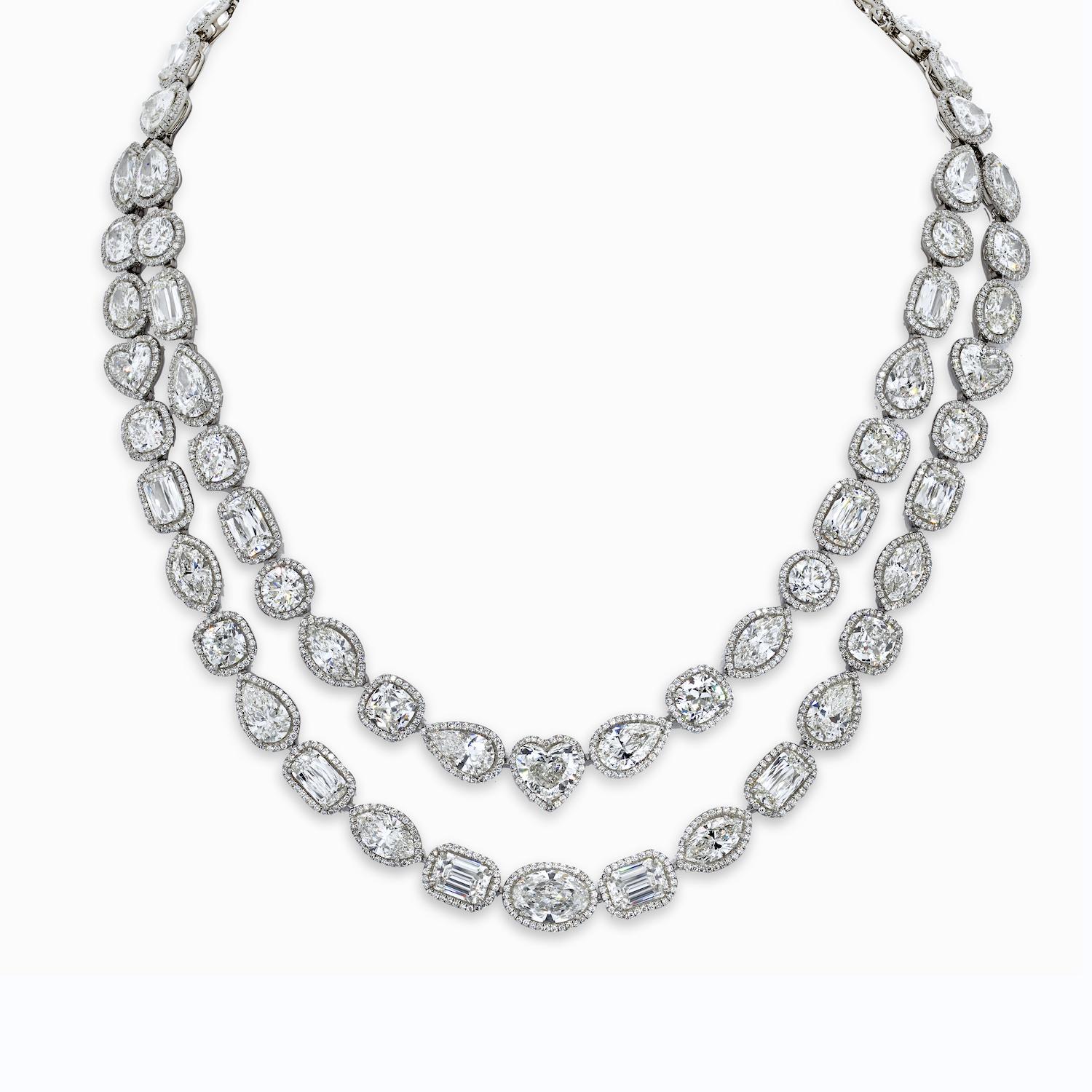 William Goldberg 63 Carat Spectacular Diamond Infinity Necklace In New Condition For Sale In New York, NY